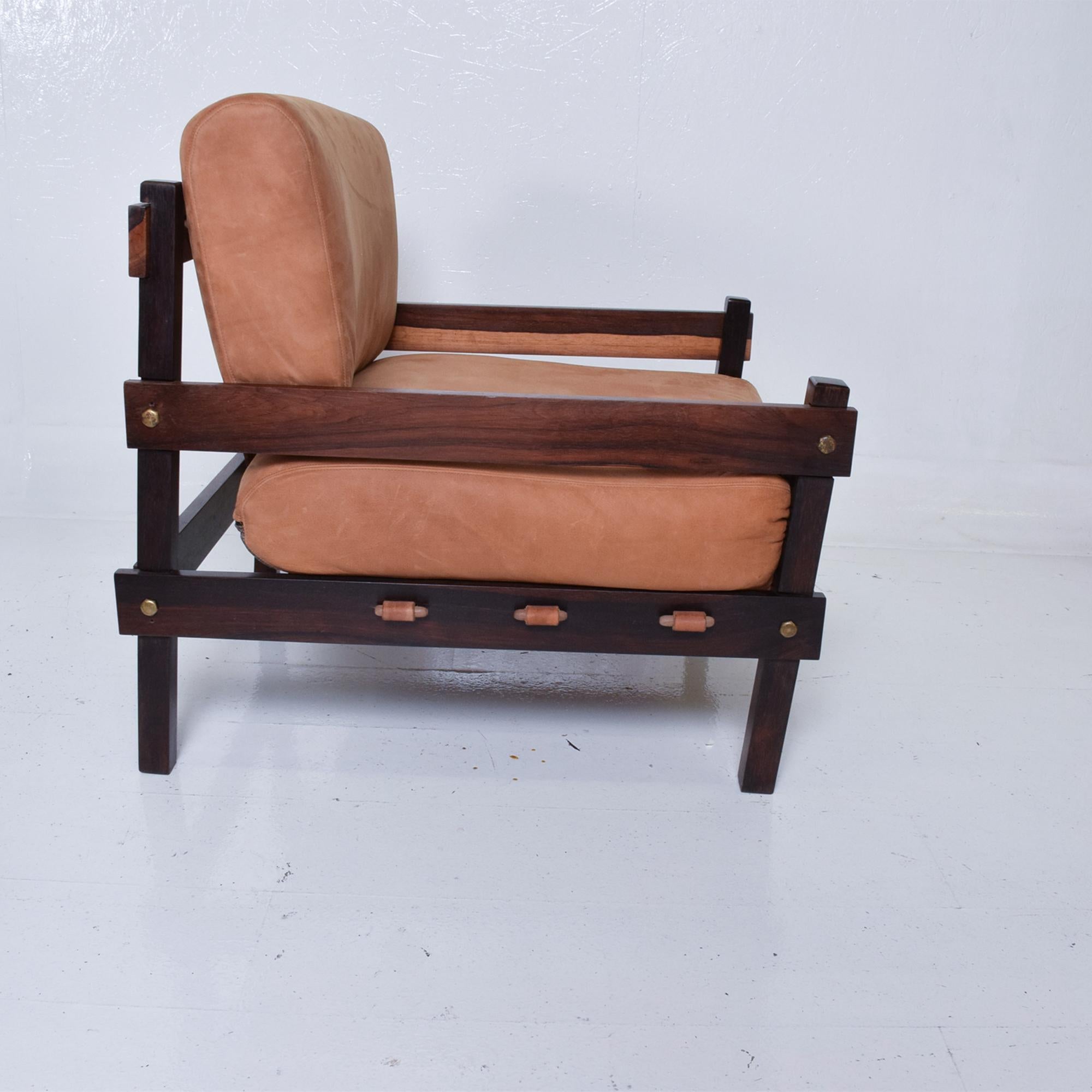 1960s Brazilian Lounge Chairs Rosewood & Leather Sergio Rodrigues Sao Paulo In Good Condition In Chula Vista, CA