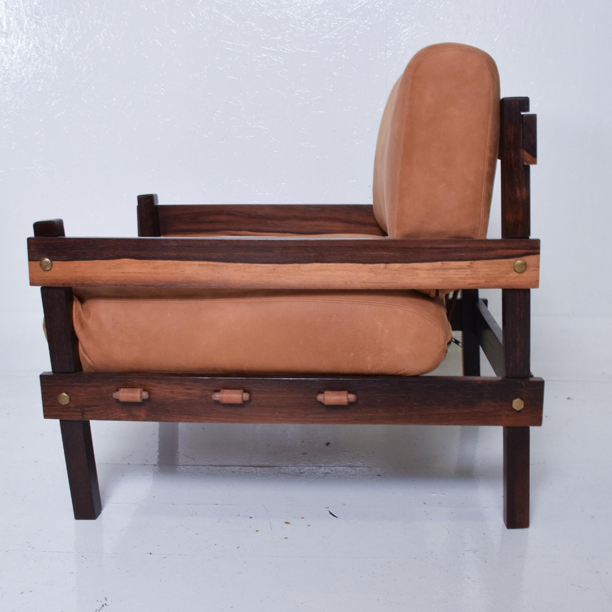 1960s Brazilian Lounge Chairs Rosewood & Leather Sergio Rodrigues Sao Paulo 1