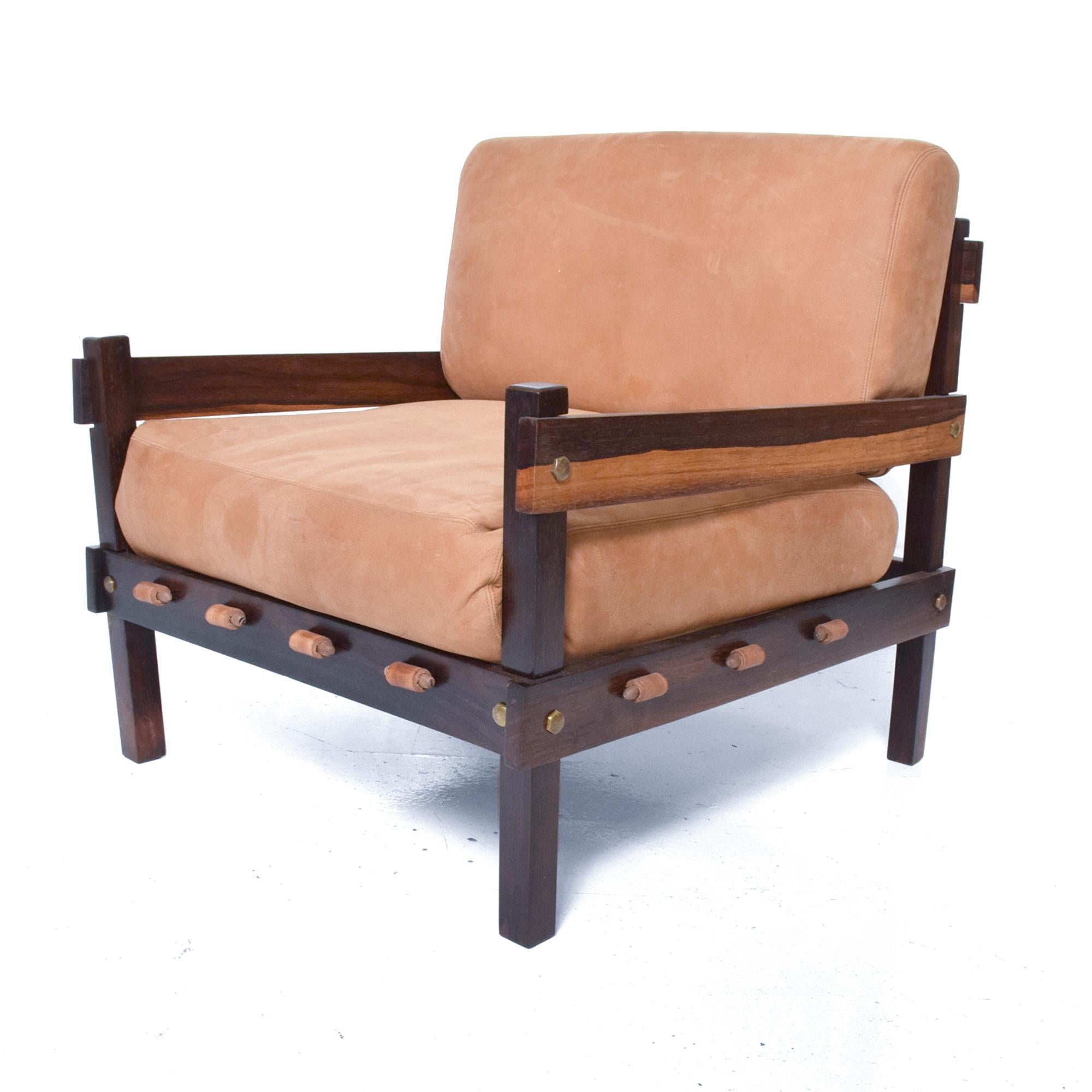 1960s Brazilian Lounge Chairs Rosewood & Leather Sergio Rodrigues Sao Paulo 2