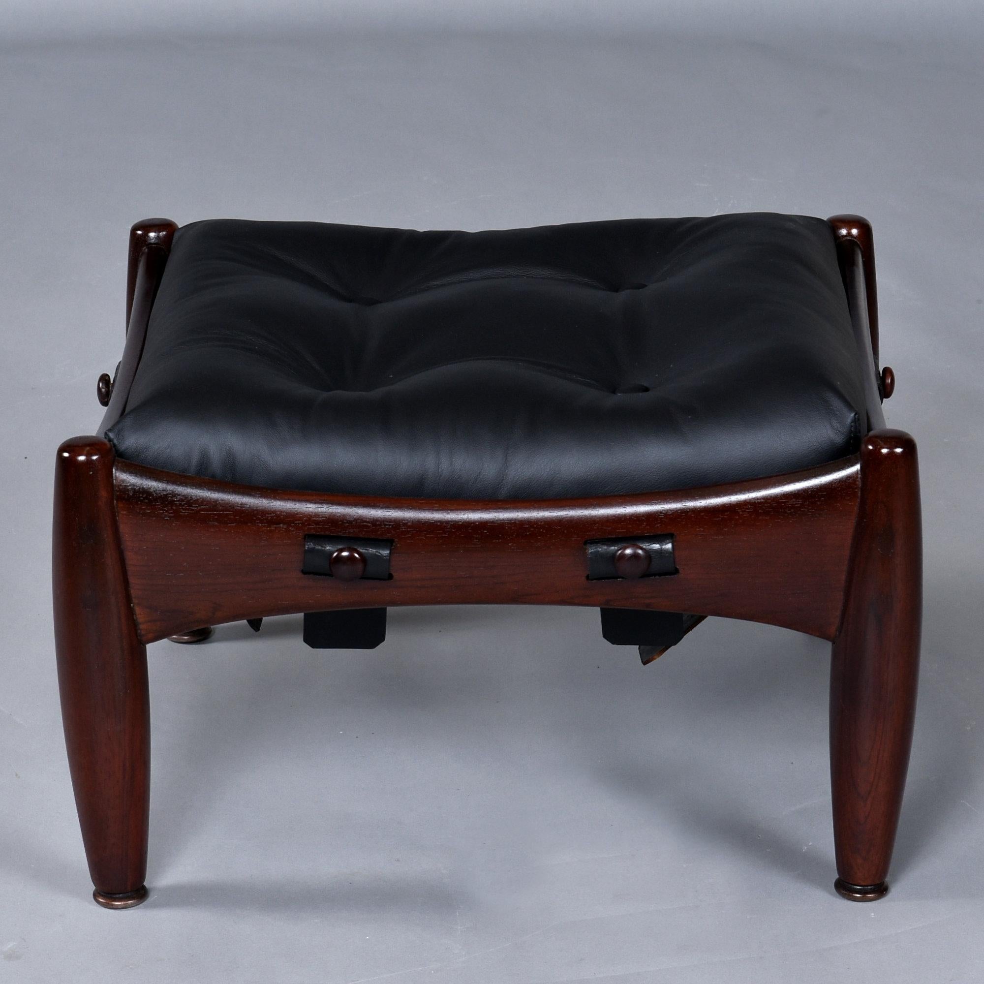 Brazilian Rosewood & Leather Sling Chair and Ottoman by Sergio Rodrigues for ISA For Sale 6