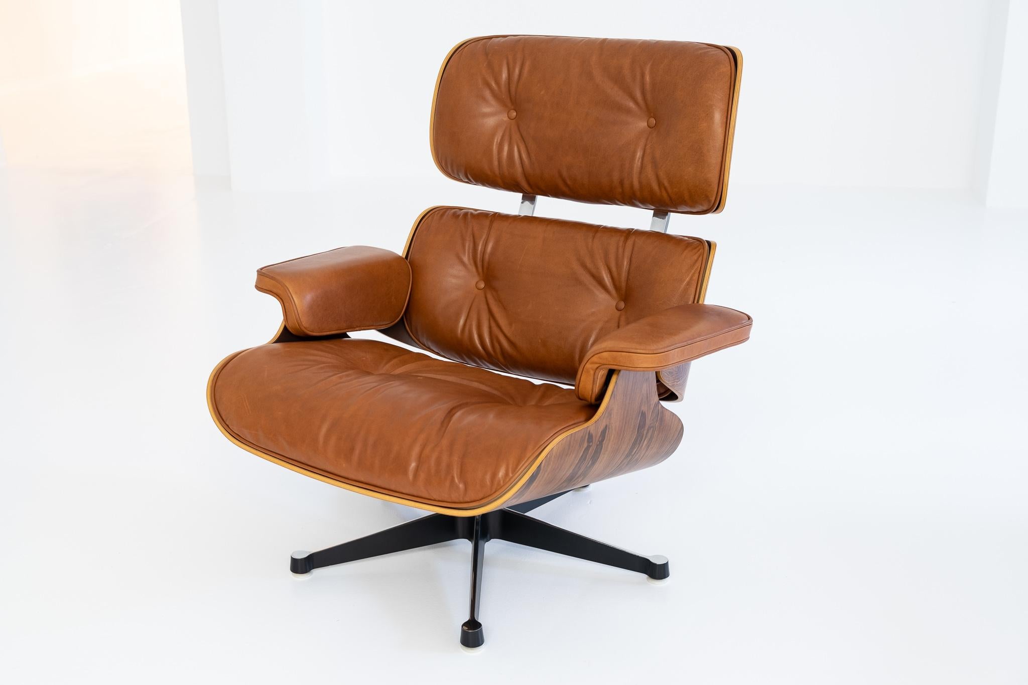Steel Brazilian Rosewood Lounge Chair by Ray and Charles Eames for Herman Miller, 1965
