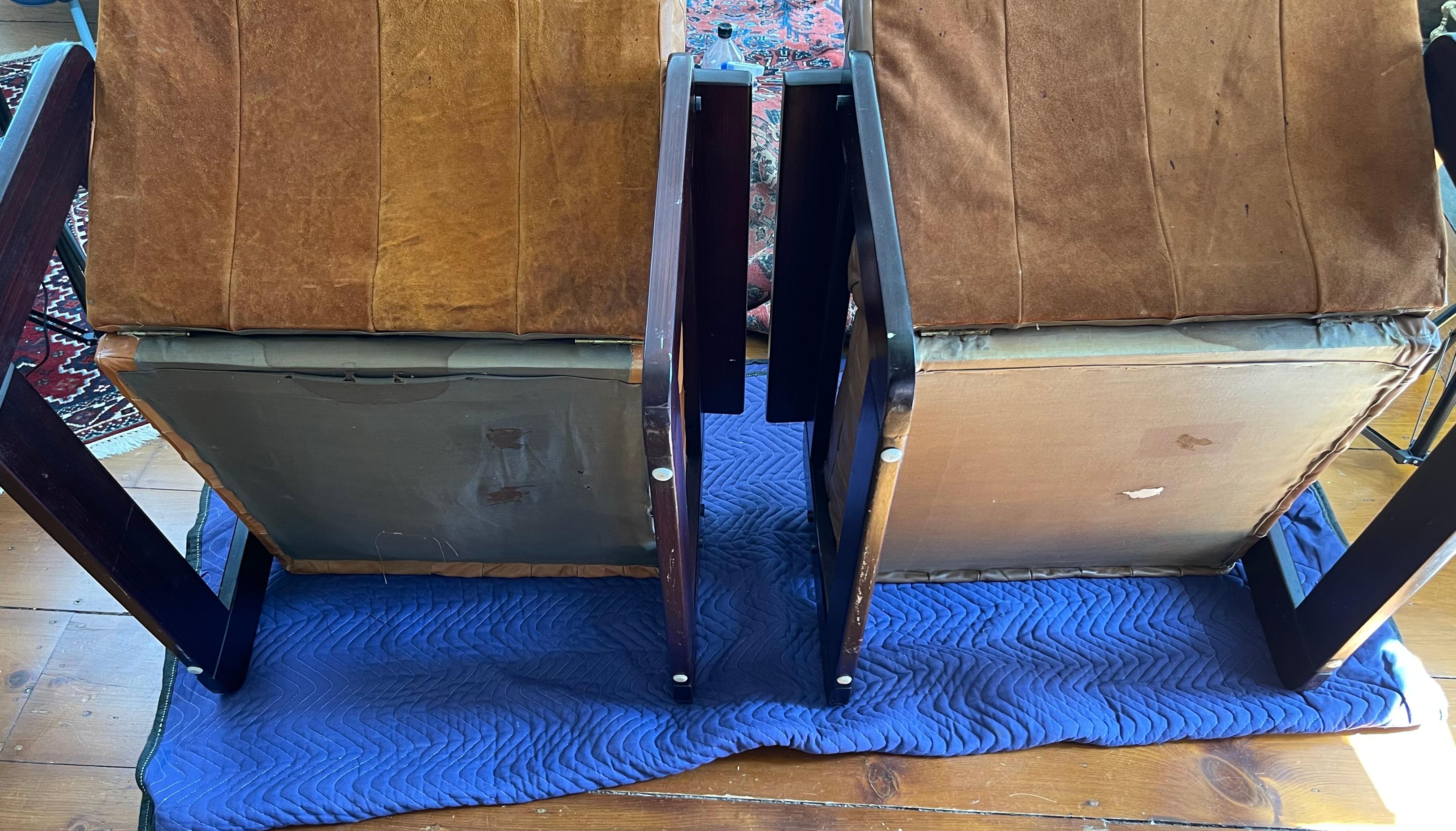 Brazilian Rosewood Lounge Chairs by Percival Lafer For Sale 8
