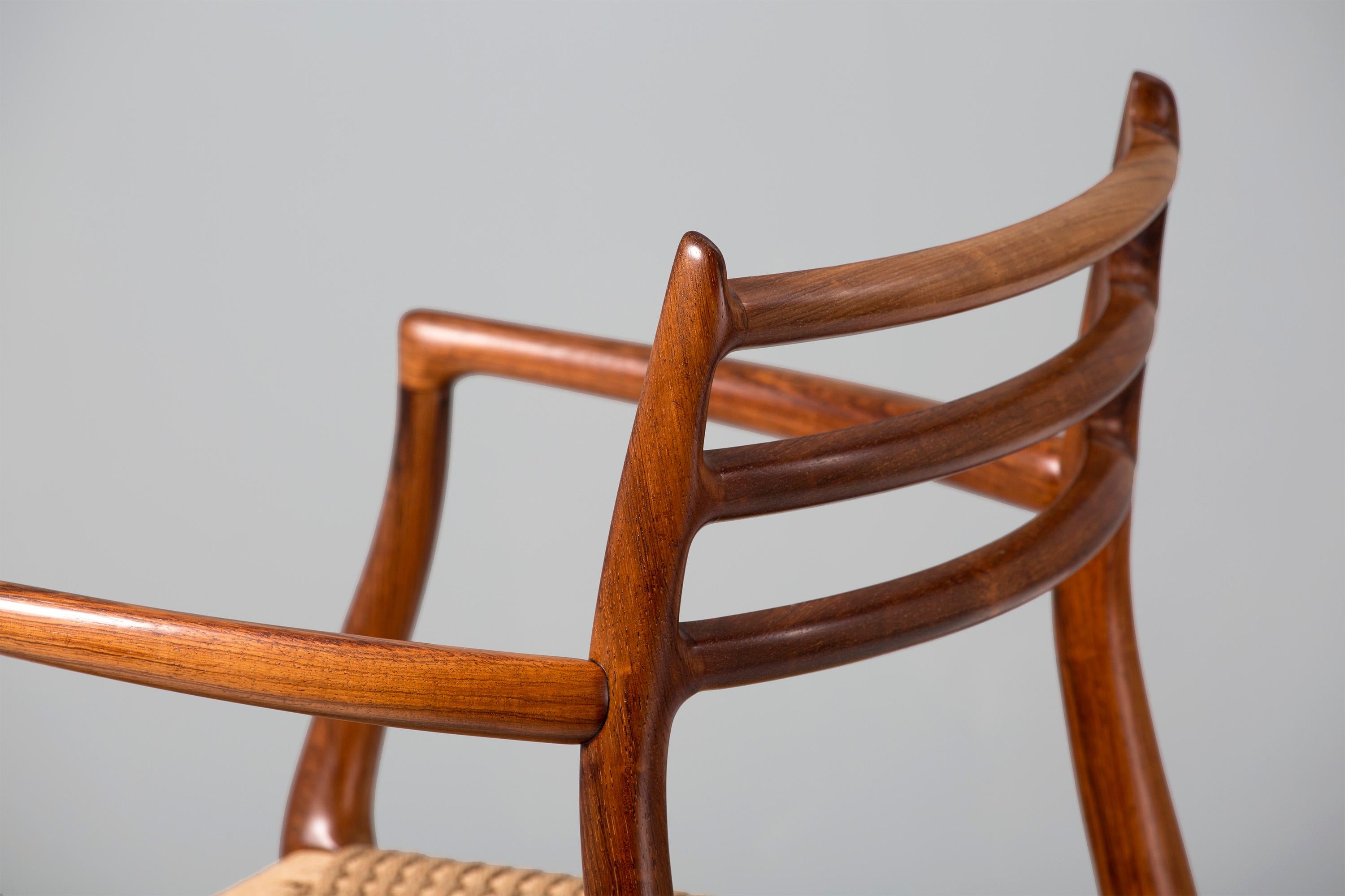 Papercord Brazilian Rosewood Model 62 Armchair by Niels Moller, 1962