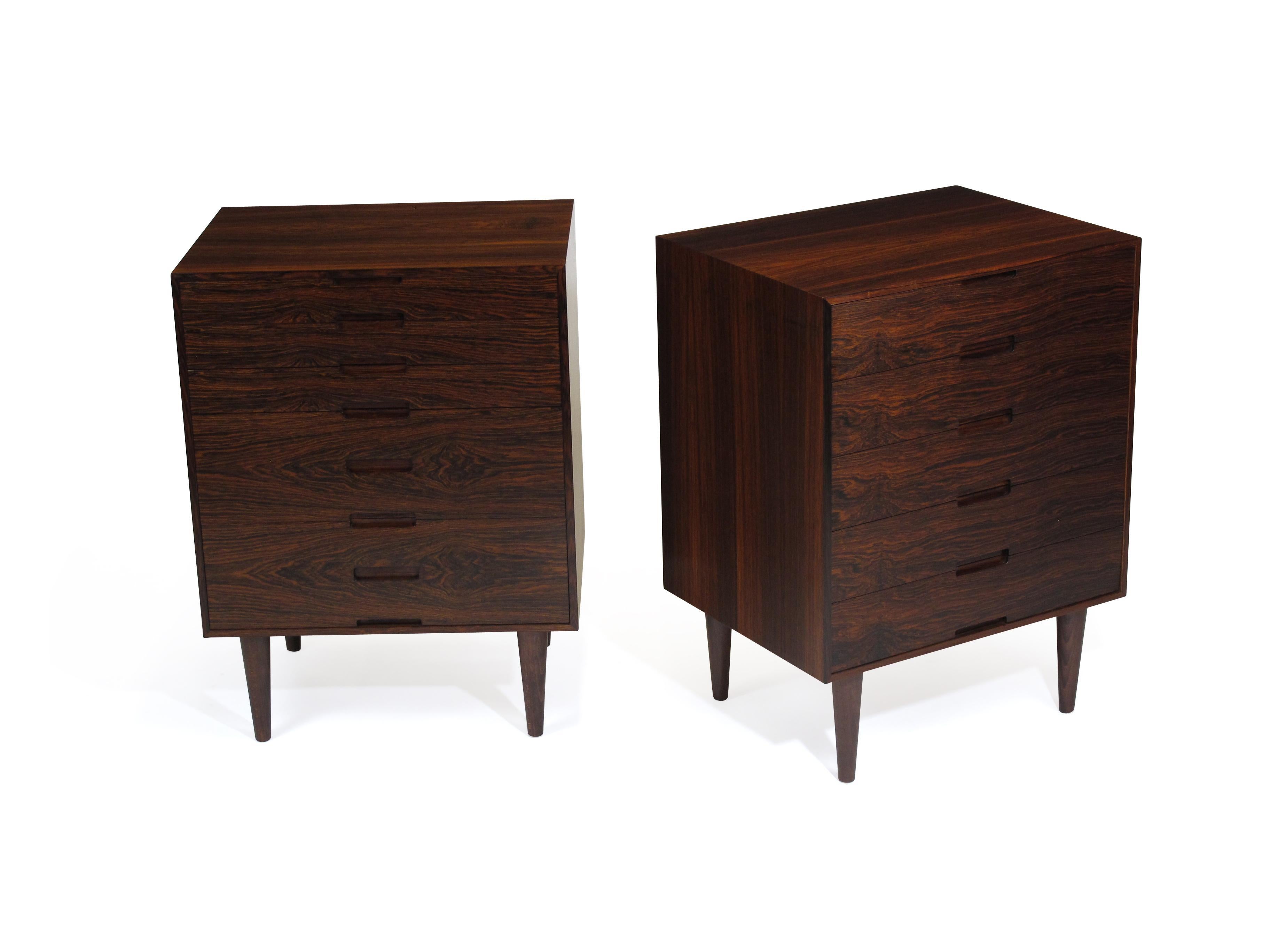 Brazilian Rosewood Nightstand Cabinets, a Pair 3