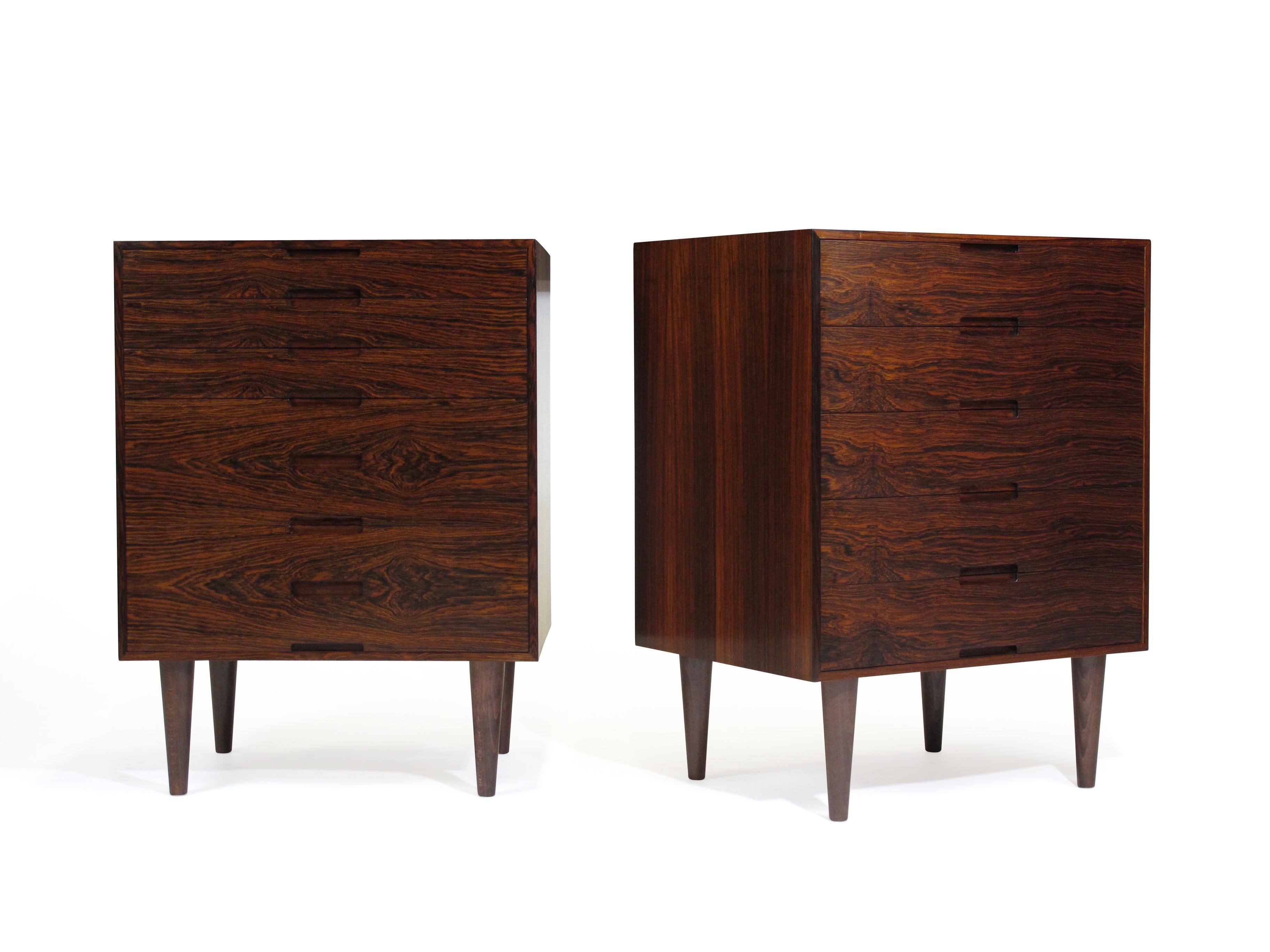 20th Century Brazilian Rosewood Nightstand Cabinets, a Pair