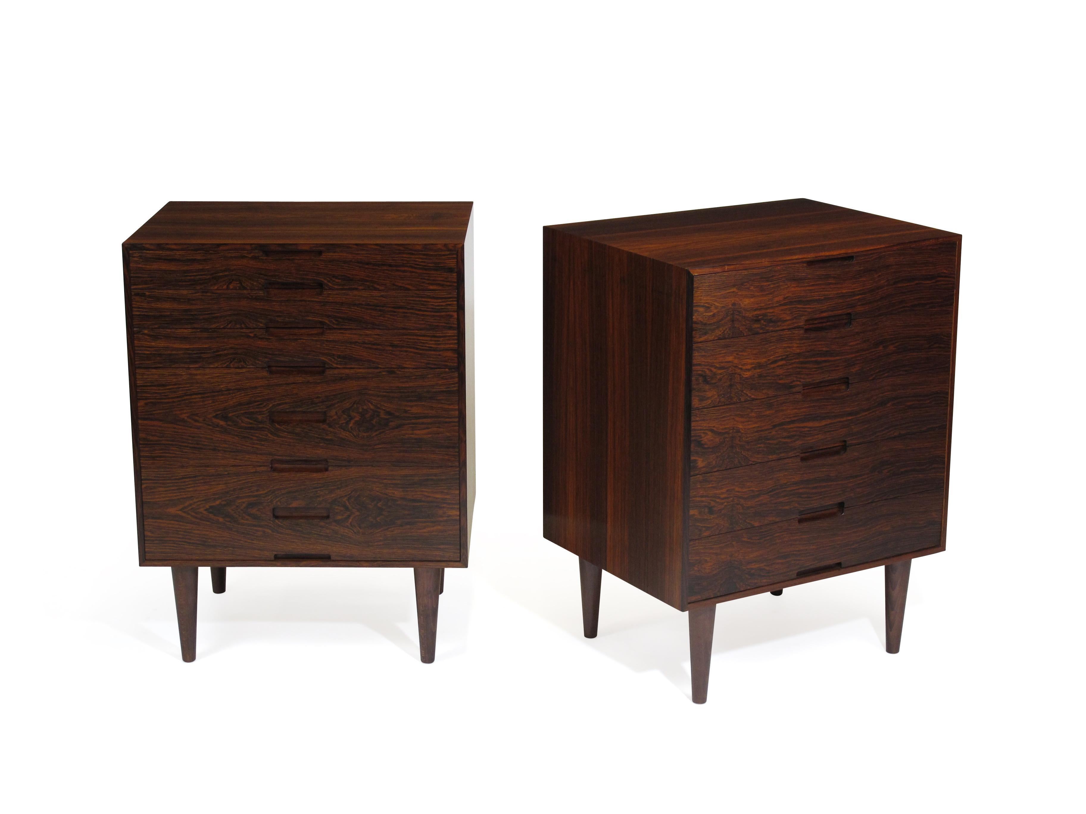 Brazilian Rosewood Nightstand Cabinets, a Pair 1