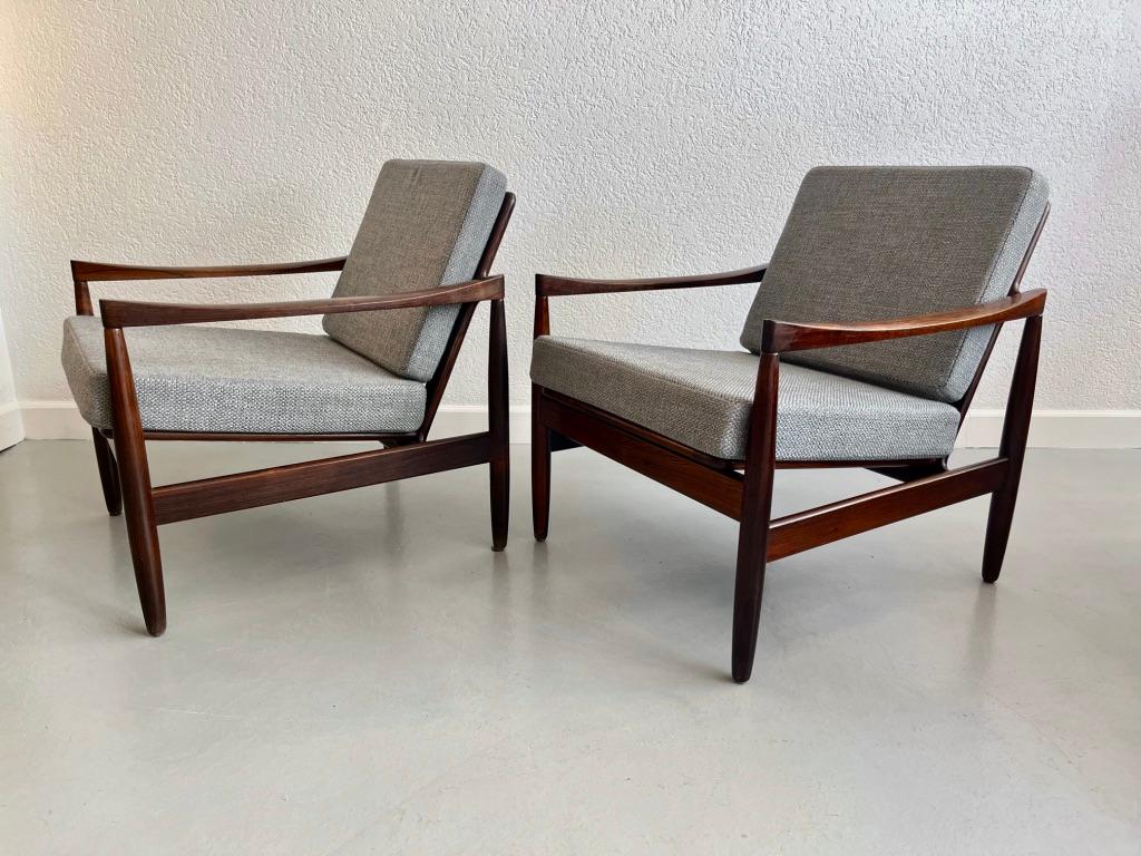 Brazilian Rosewood Pair of Easy Chairs by Skive Møbelfabrik, Denmark, ca. 1950s 7