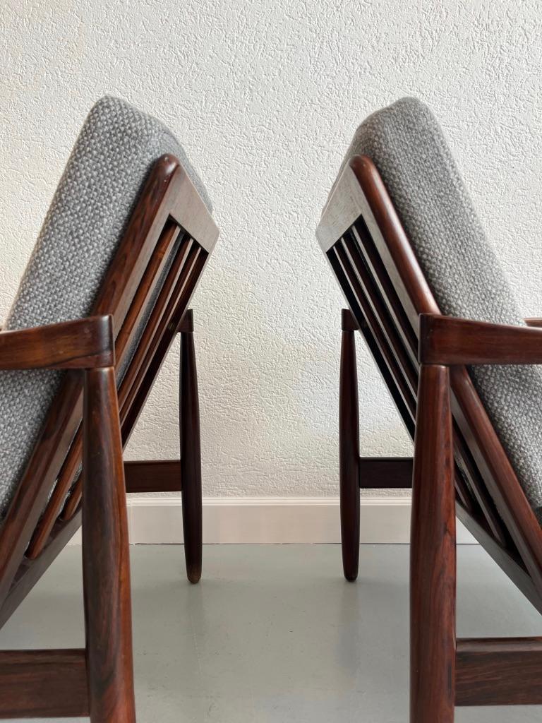 Brazilian Rosewood Pair of Easy Chairs by Skive Møbelfabrik, Denmark, ca. 1950s 8