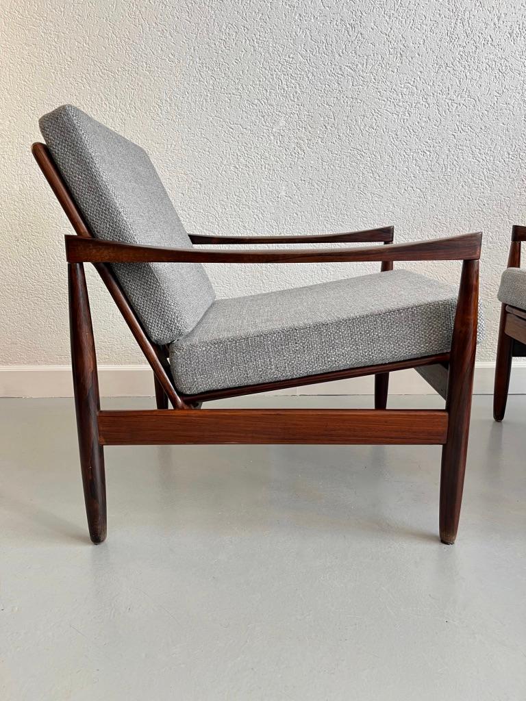 Brazilian Rosewood Pair of Easy Chairs by Skive Møbelfabrik, Denmark, ca. 1950s 2