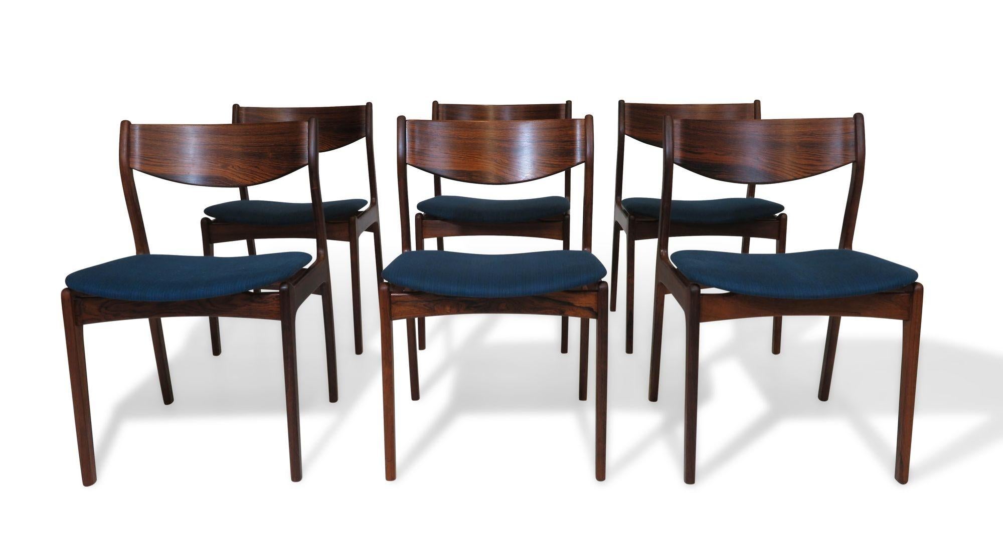 Brazilian Rosewood PE Jorgensen Danish Dining Chairs For Sale 3