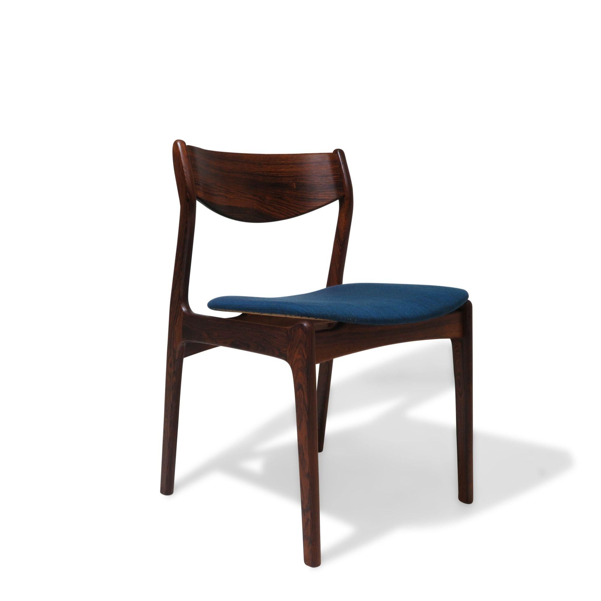 Oiled Brazilian Rosewood PE Jorgensen Danish Dining Chairs For Sale