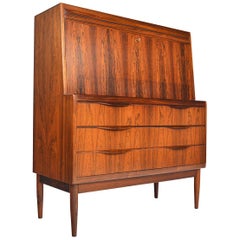 Brazilian Rosewood Secretary Desk by Erling Torvits