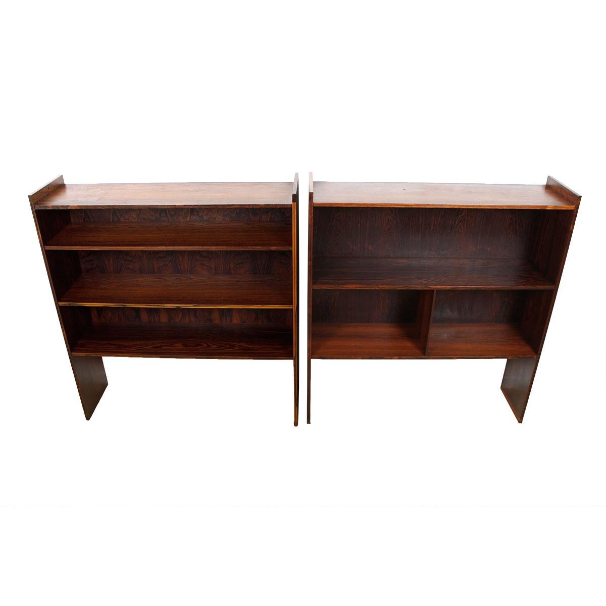 From the Royal Danish Embassy in Washington, DC we are pleased to offer this lovely bookcase by Grete Jalk. Incredible figuring in the rosewood grain. Can be placed directly on the floor or placed on top of another piece, such as a rosewood cabinet.