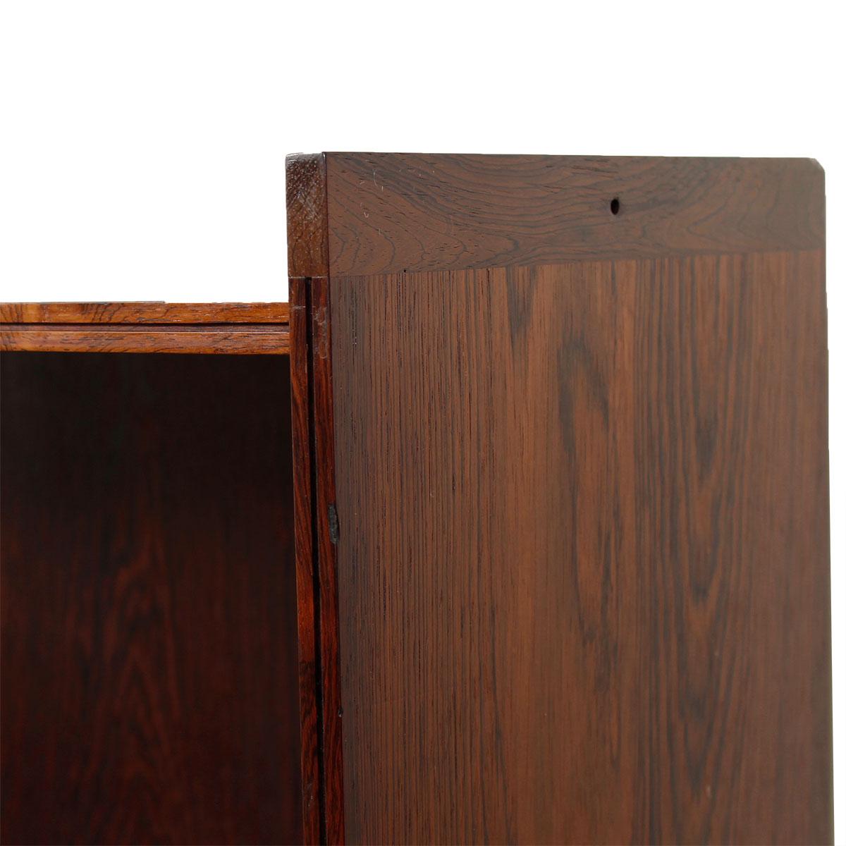 Mid-Century Modern Brazilian Rosewood Slender Edged Bookcase from Royal Danish Embassy For Sale