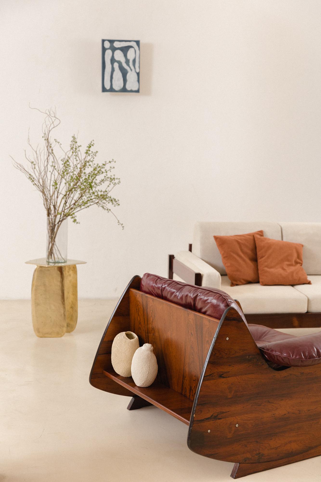 Canapé en bois de rose brésilien par Celina Decorações, design brésilien du milieu du siècle, années 1960 en vente 6