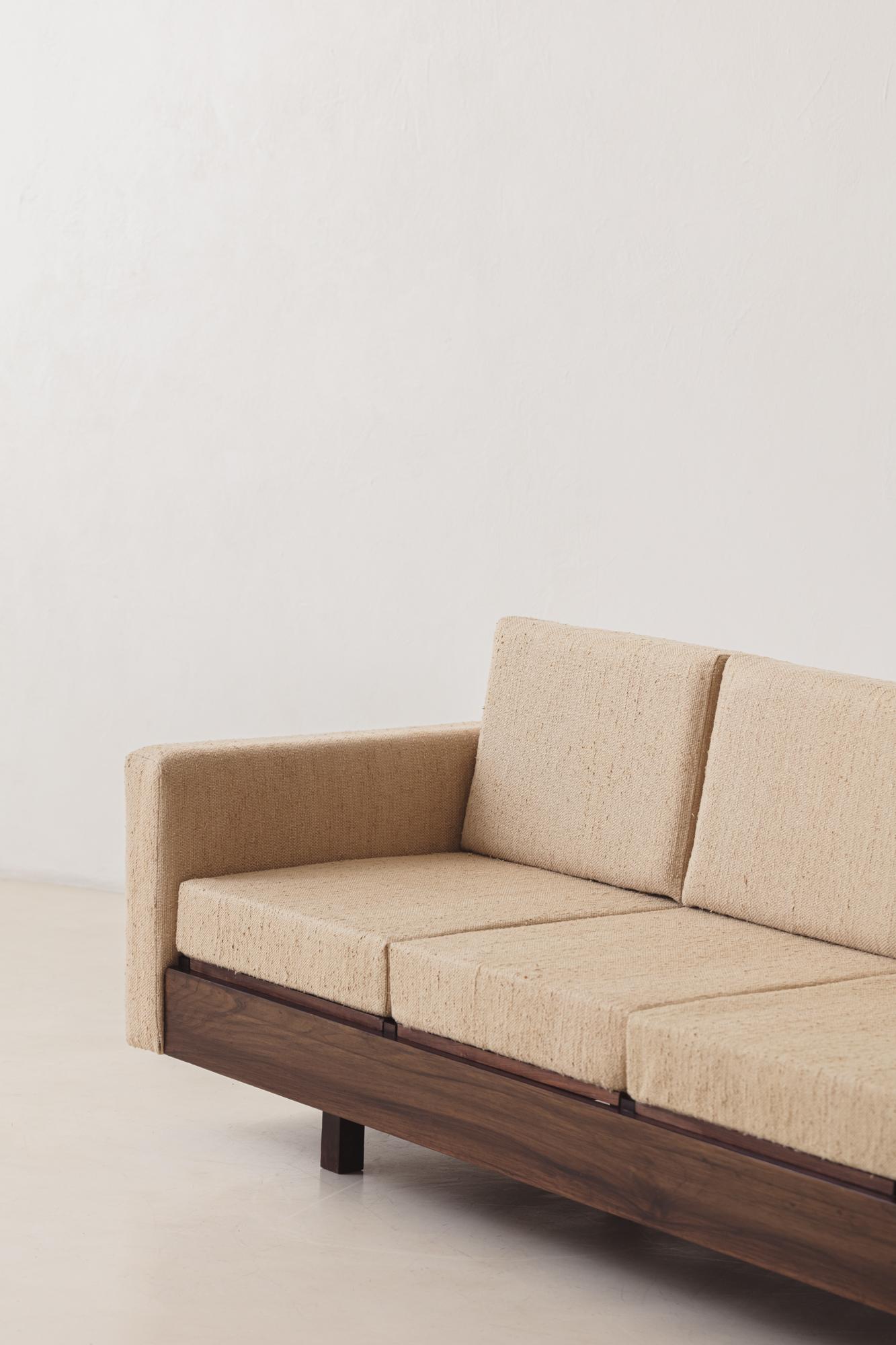 Hand-Woven Brazilian Rosewood Sofa by Celina Decorações, Midcentury Brazilian Design, 1960s For Sale