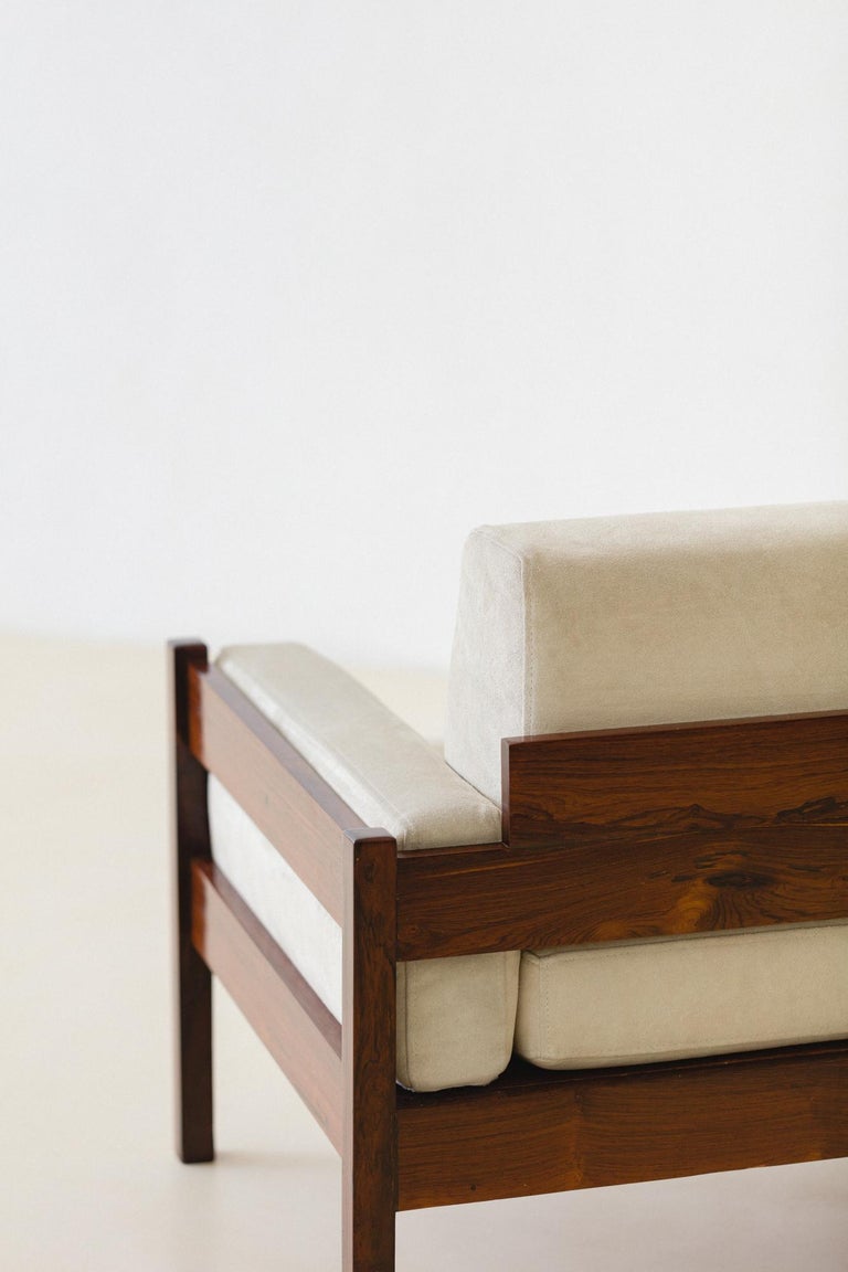 Leather Brazilian Rosewood Sofa by Celina Decorações, Midcentury Brazilian Design, 1960s For Sale