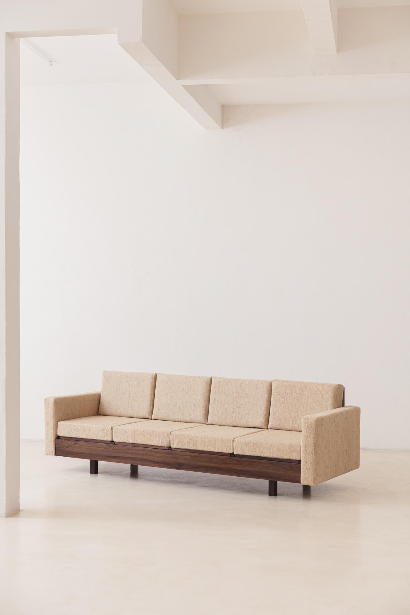 Silk Brazilian Rosewood Sofa by Celina Decorações, Midcentury Brazilian Design, 1960s For Sale