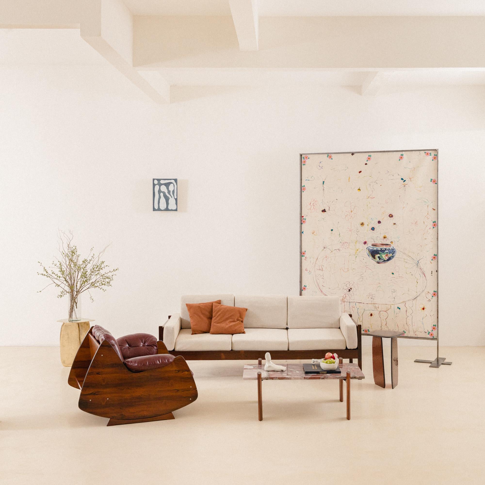 Canapé en bois de rose brésilien par Celina Decorações, design brésilien du milieu du siècle, années 1960 en vente 2