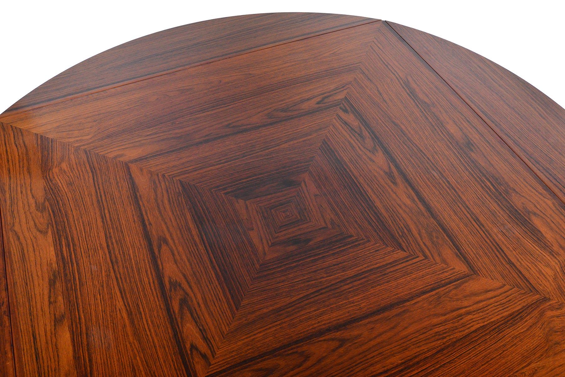 20th Century Brazilian Rosewood Square to Round Dining Table