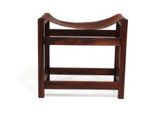 Brazilian Rosewood Stools in Saddle Leather FAI 'Fatima Arquitetura Interiores