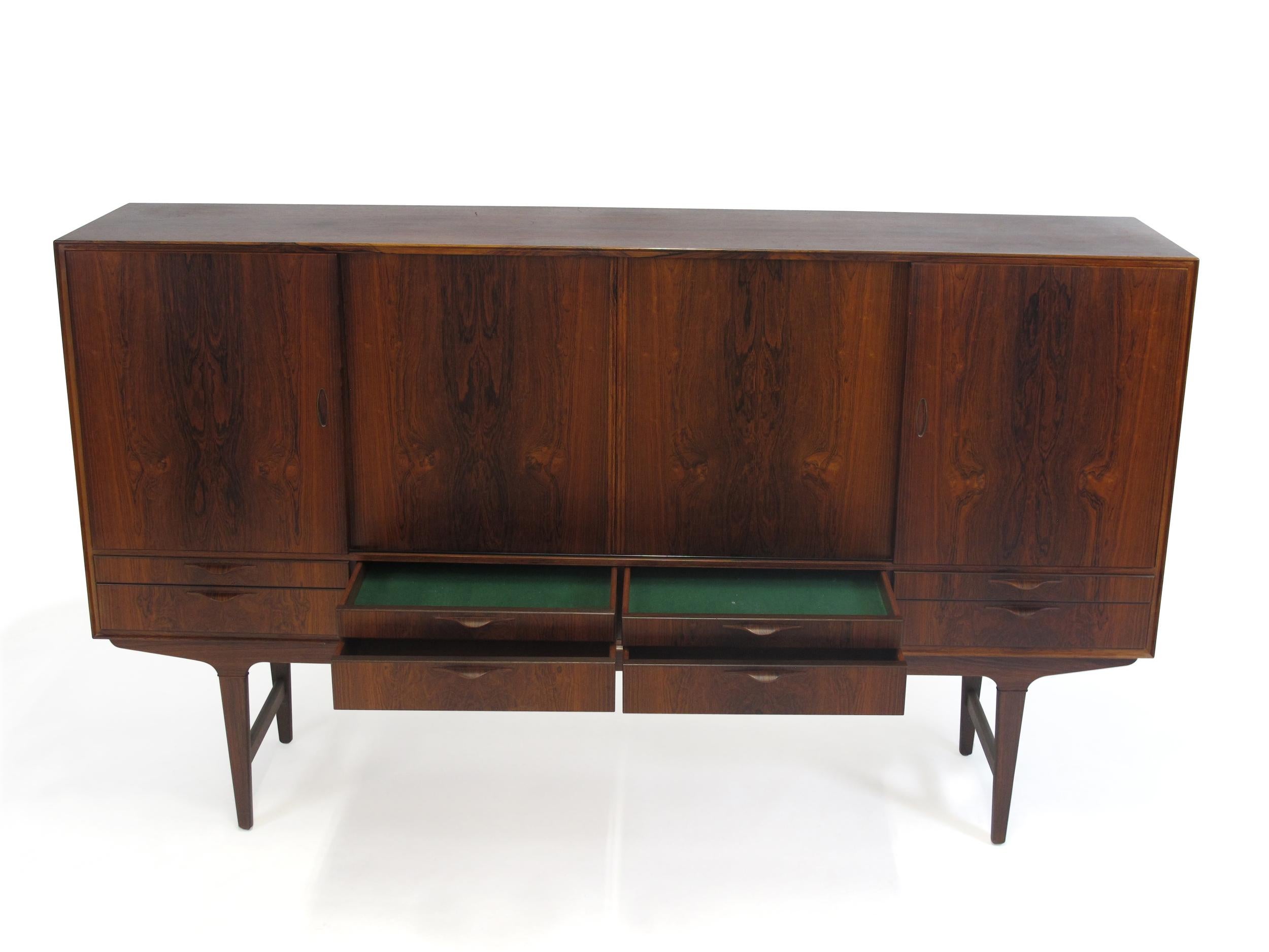 Oiled Brazilian Rosewood Tall Sideboard Credenza