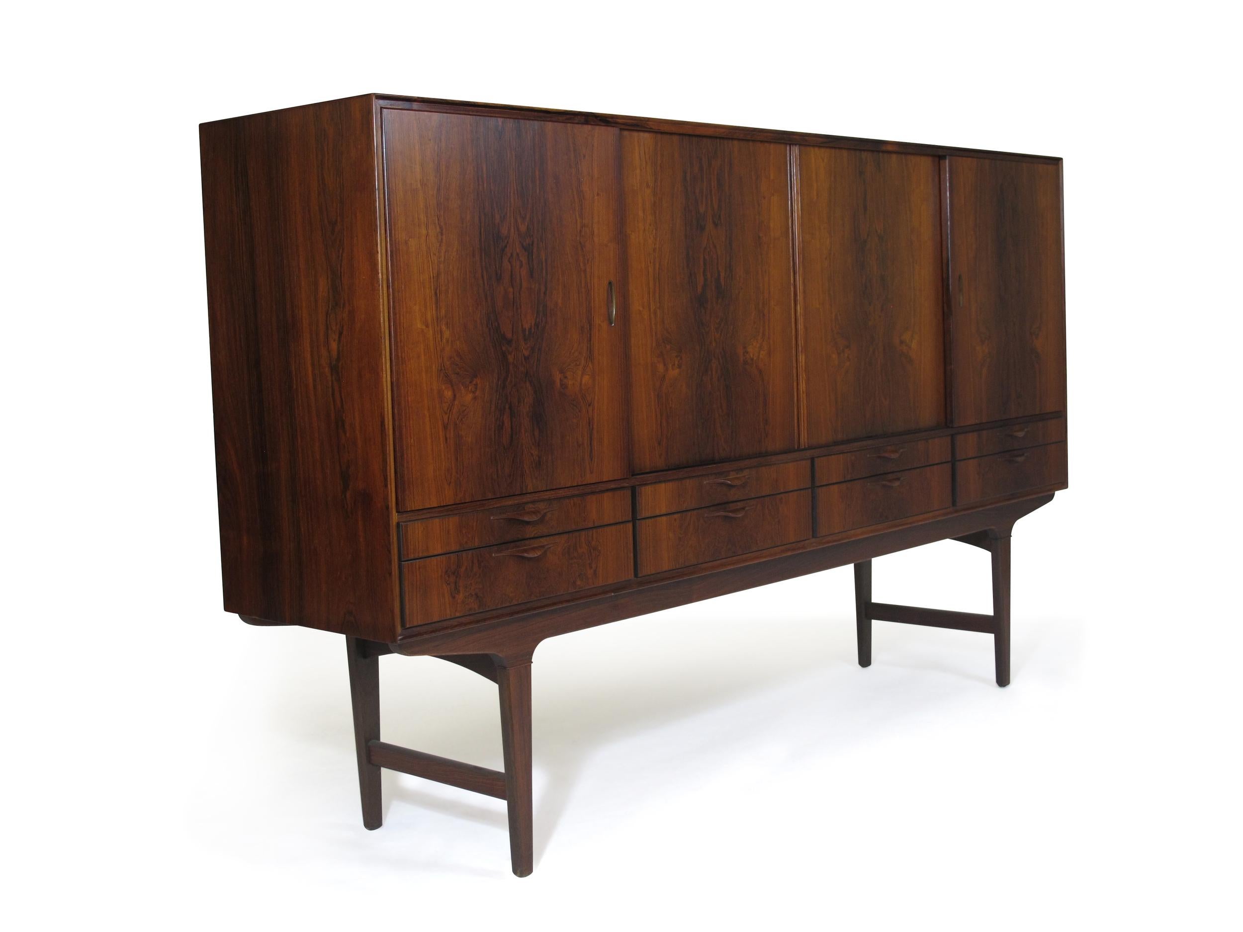 20th Century Brazilian Rosewood Tall Sideboard Credenza