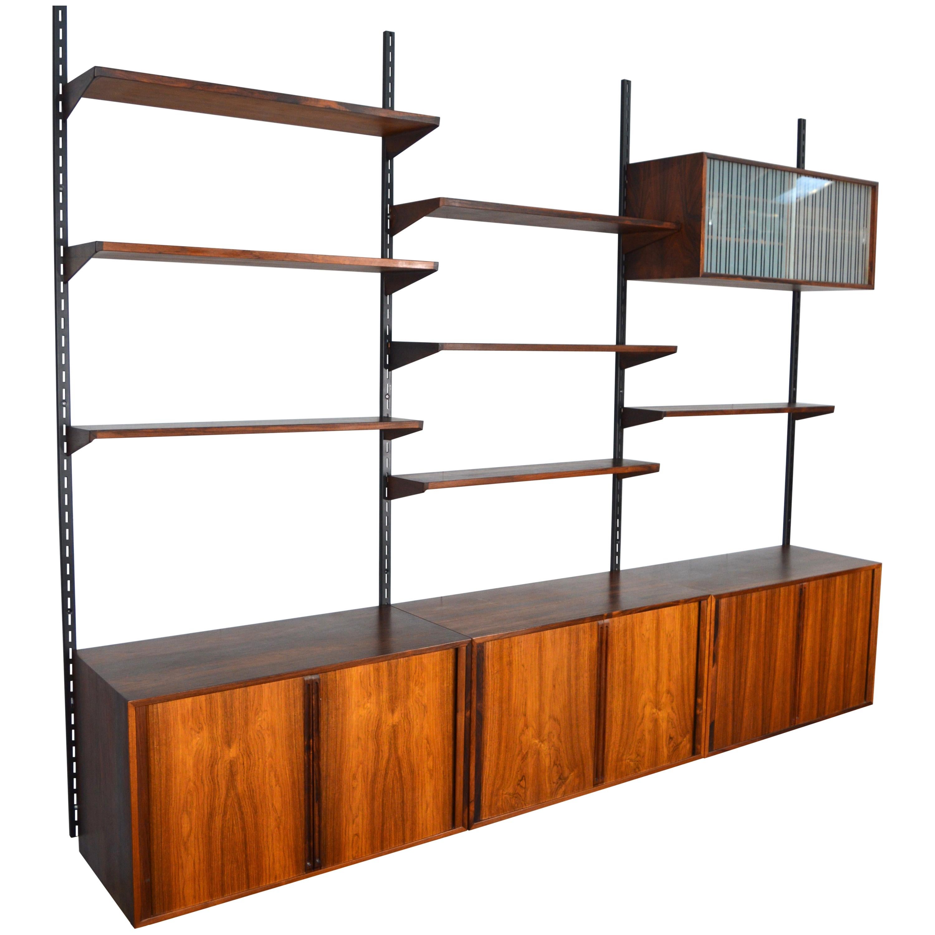 Brazilian Rosewood Wall Unit by Kai Kristiansen, Denmark, 1960s