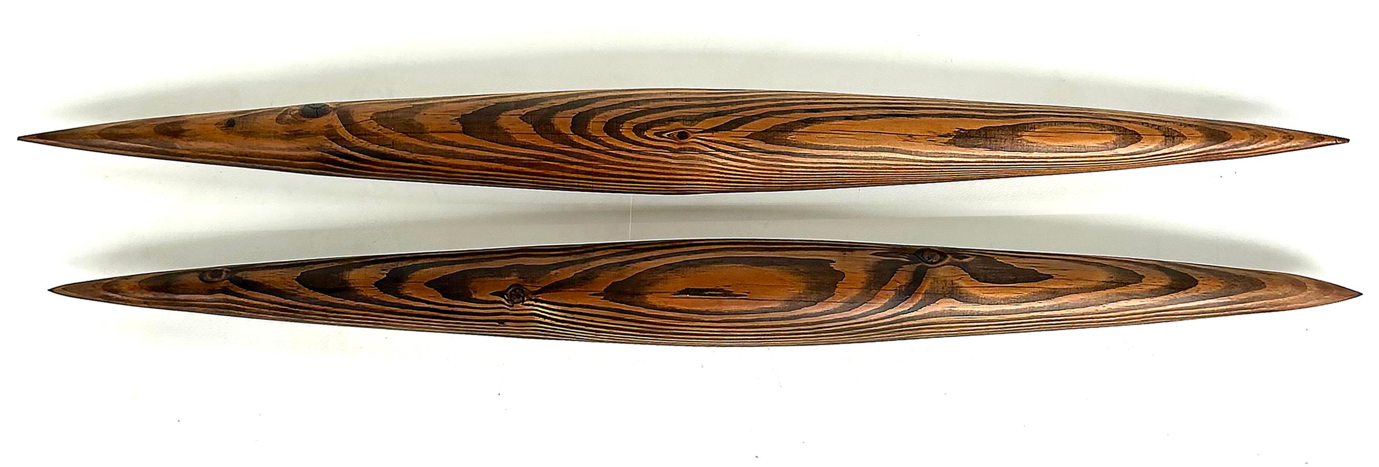 Brazilian Signed Wall-Mounted Wall Sculptures by Artist Leonardo Bueno

Offered for sale is a set of 2 individually crafted wall sculpture components that when hung are structured and impressive. The beauty of each piece's grain is displayed