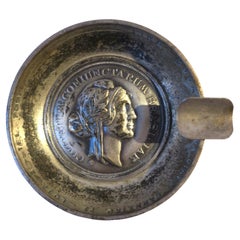 Vintage Brazilian Silver Plate Coin Ashtray 