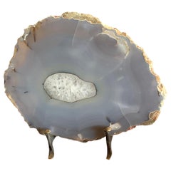Brazilian Sliced Agate Sculpture on Stand, Contemporary