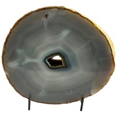 Brazilian Sliced Agate Sculpture on Stand, Contemporary