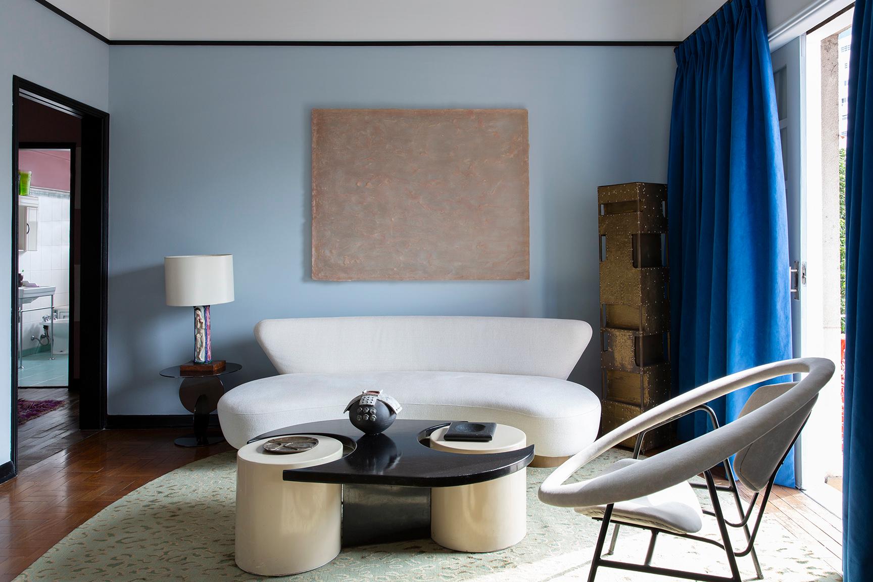 Contemporary Espaldar Sofa by Juliana Lima Vasconcellos and Matheus Barreto on Wooden Base For Sale