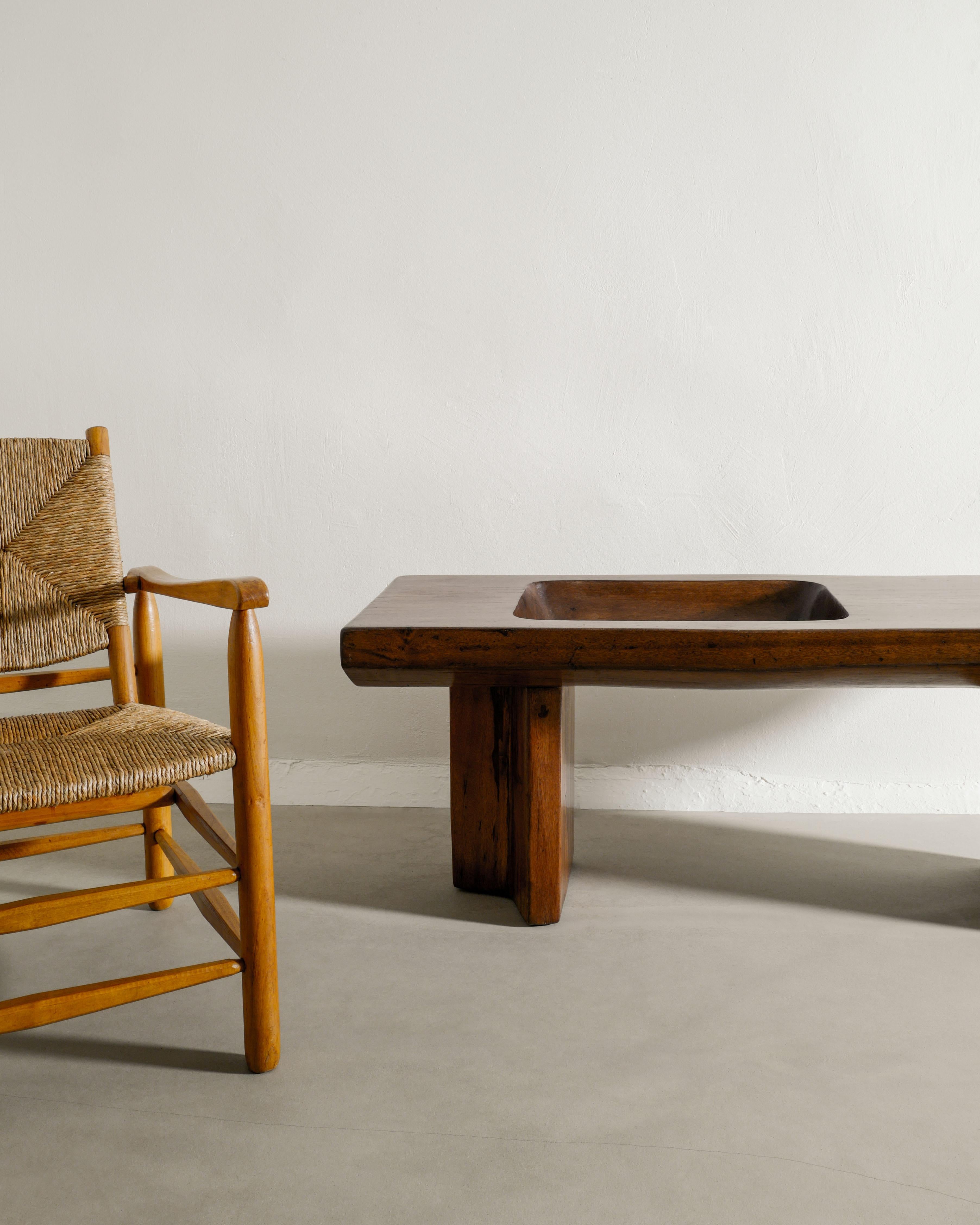 Brazilian Sofa Side Table in Pequi Wood attributed to Jose Zanine Caldas, 1970s 2