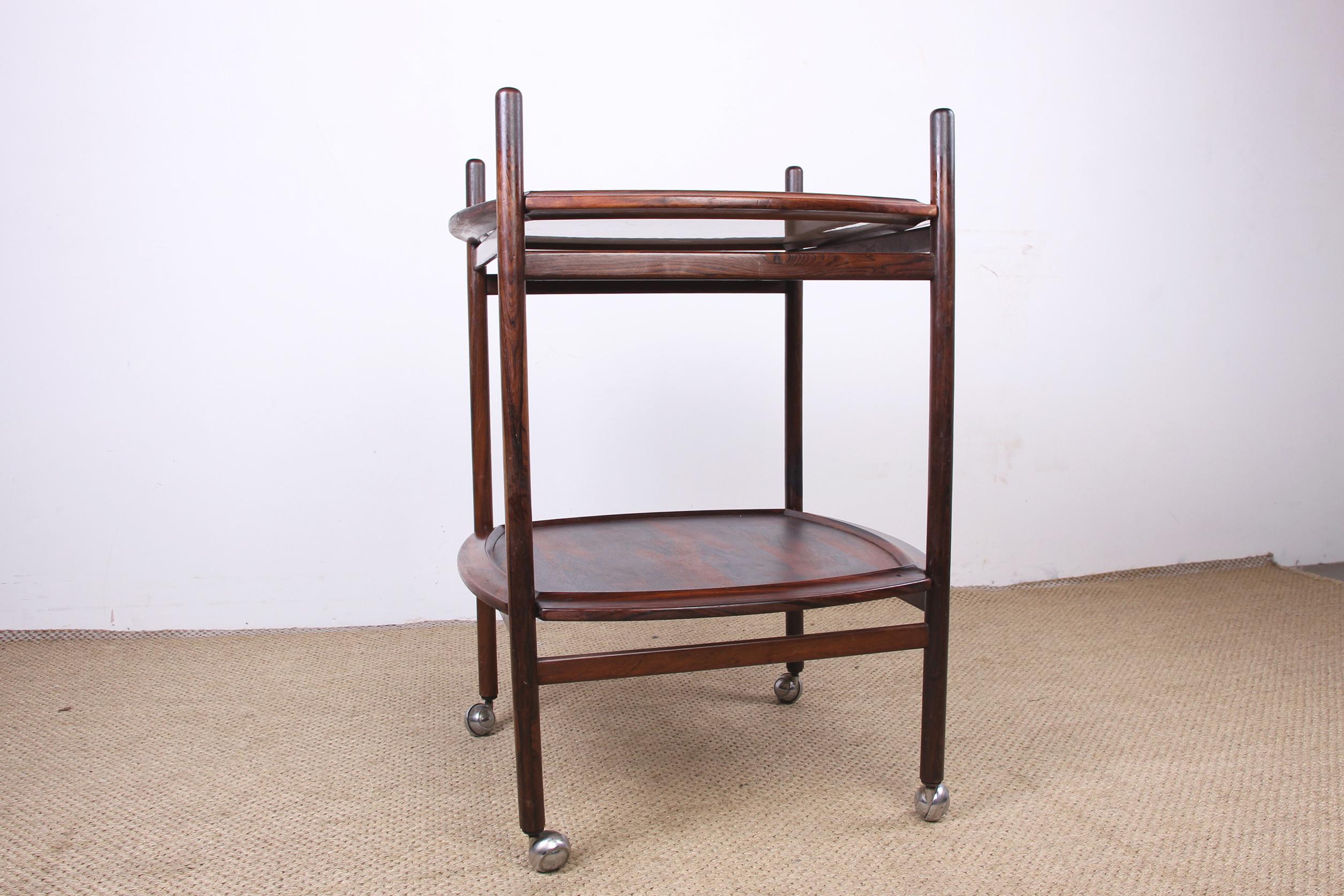 Brazilian Table with 2 Reversible Rosewood and Formica Trays by Cantù Móveis For Sale 5