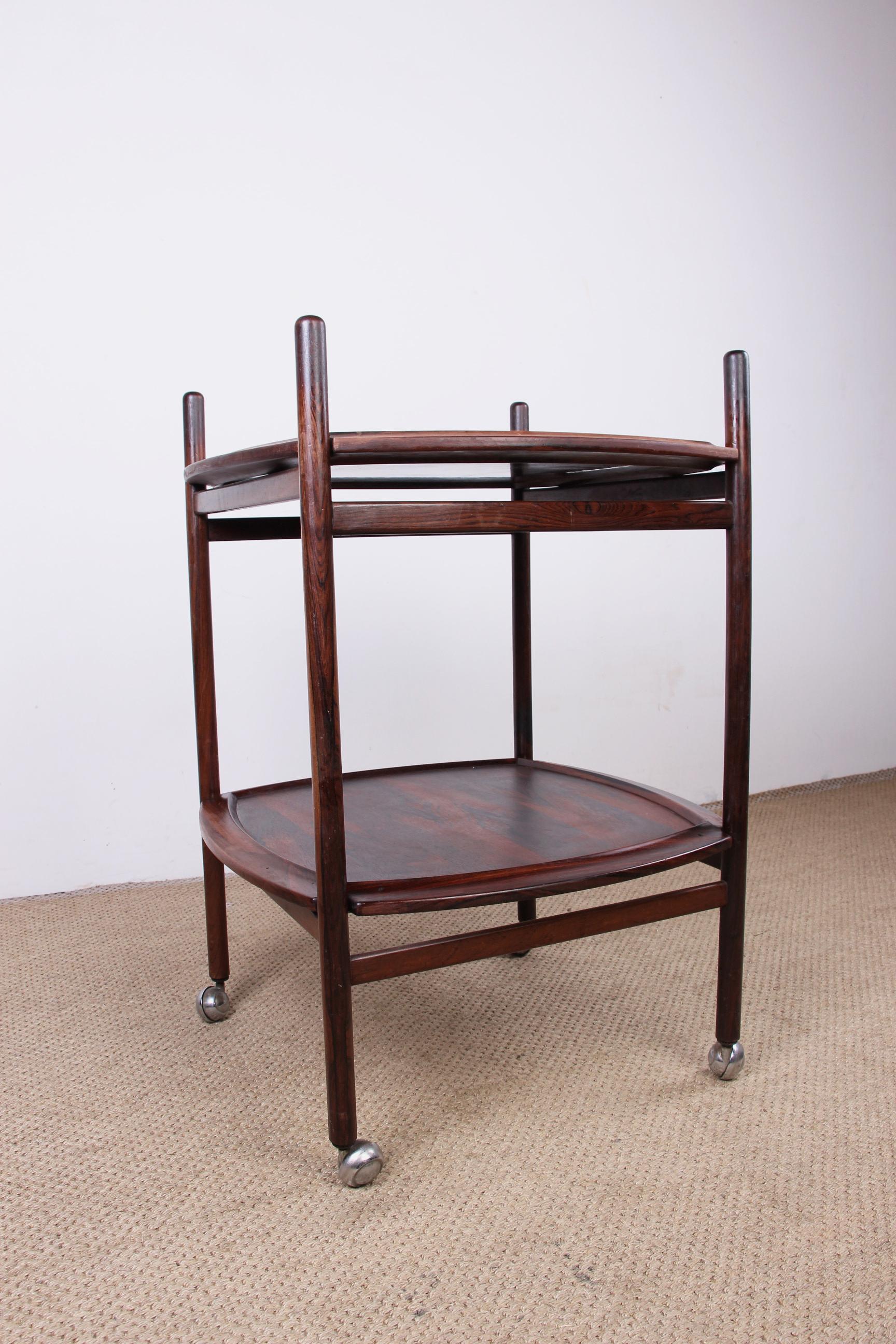 Brazilian Table with 2 Reversible Rosewood and Formica Trays by Cantù Móveis For Sale 9
