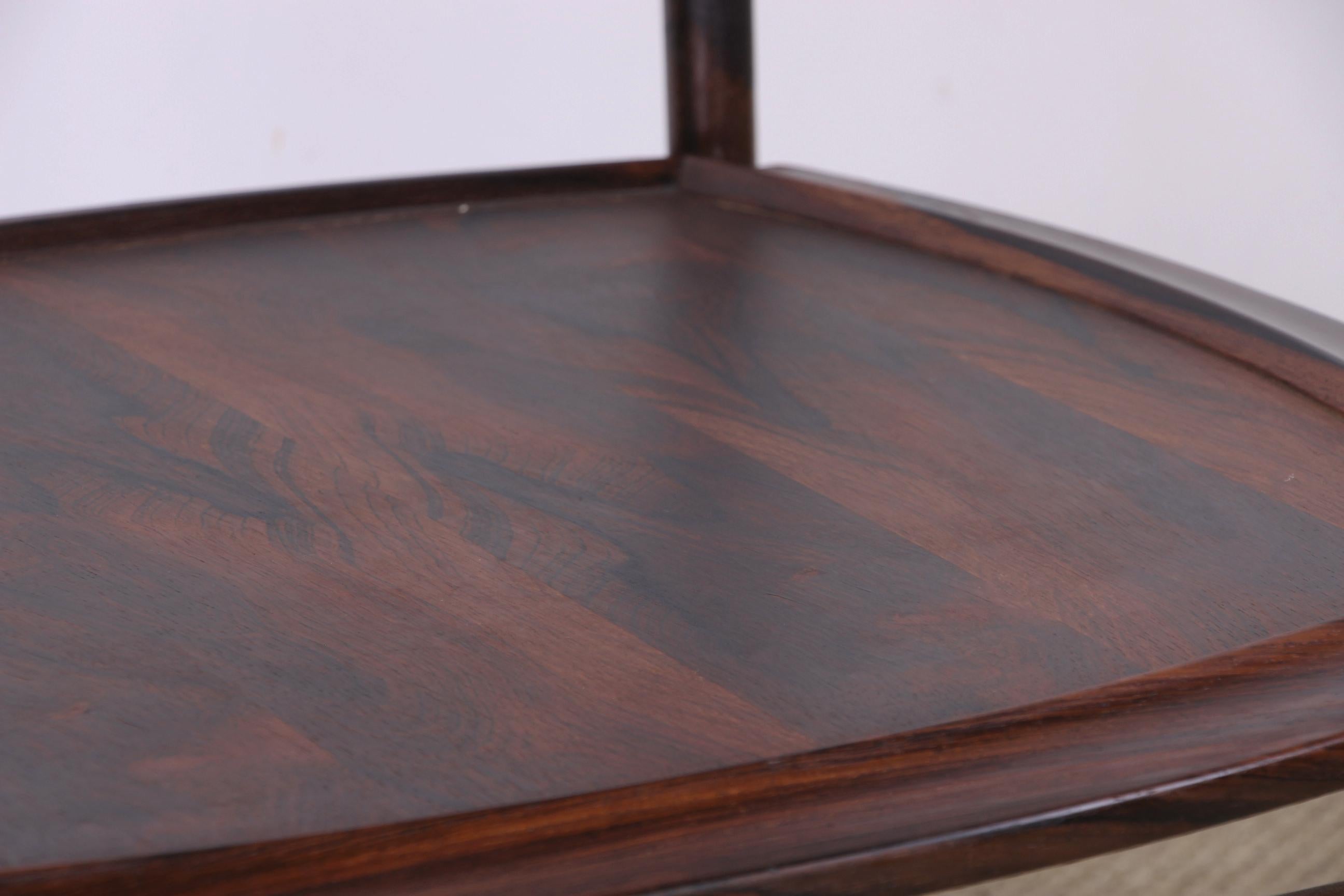 Brazilian Table with 2 Reversible Rosewood and Formica Trays by Cantù Móveis For Sale 14