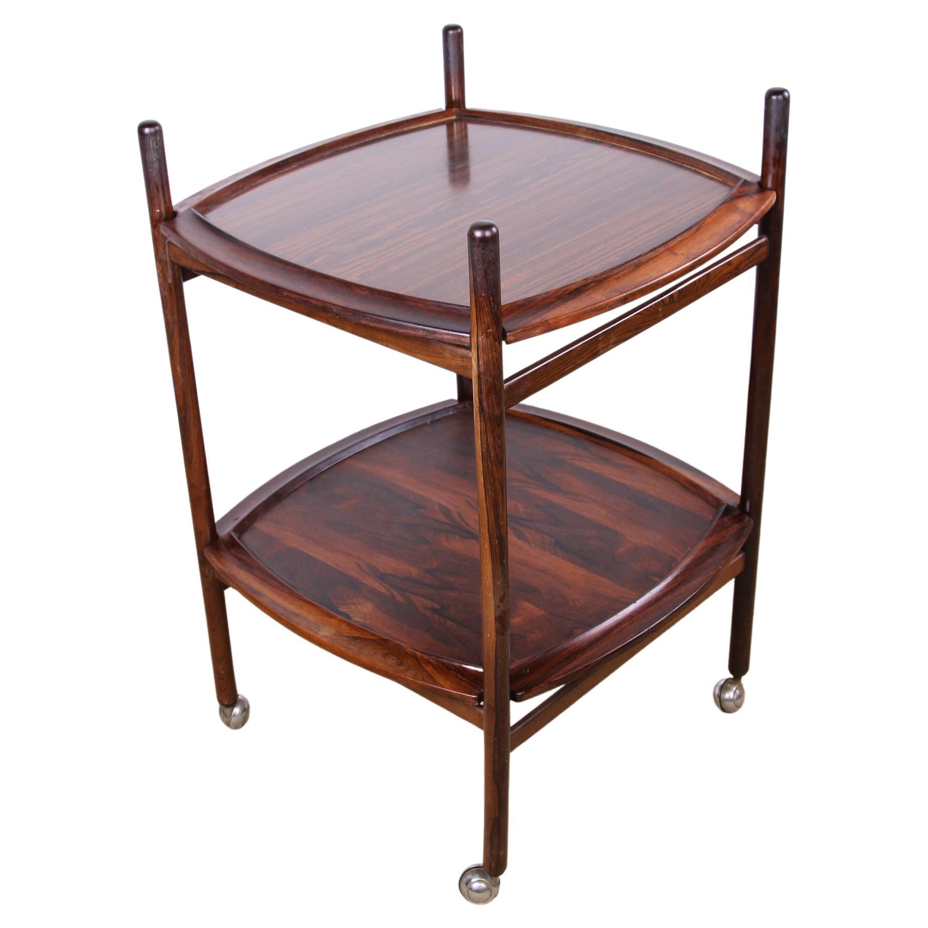 Brazilian Table with 2 Reversible Rosewood and Formica Trays by Cantù Móveis For Sale