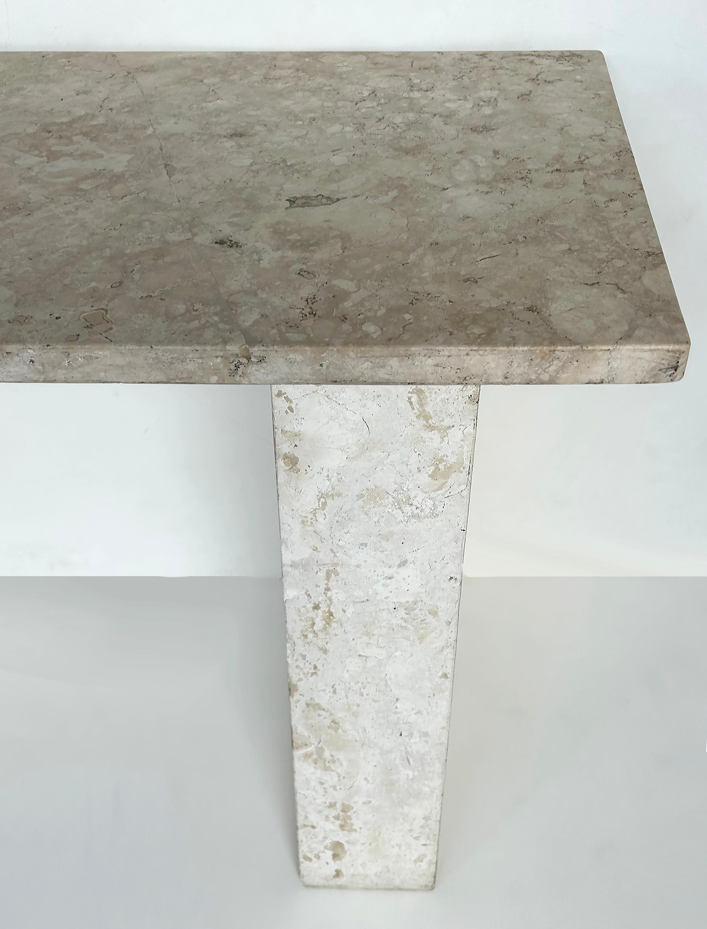 Brazilian Travertine Console Table by Architect and Designer Jorge Elias For Sale 9