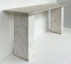 Table console brésilienne en travertin de l'architecte et designer Jorge Elias