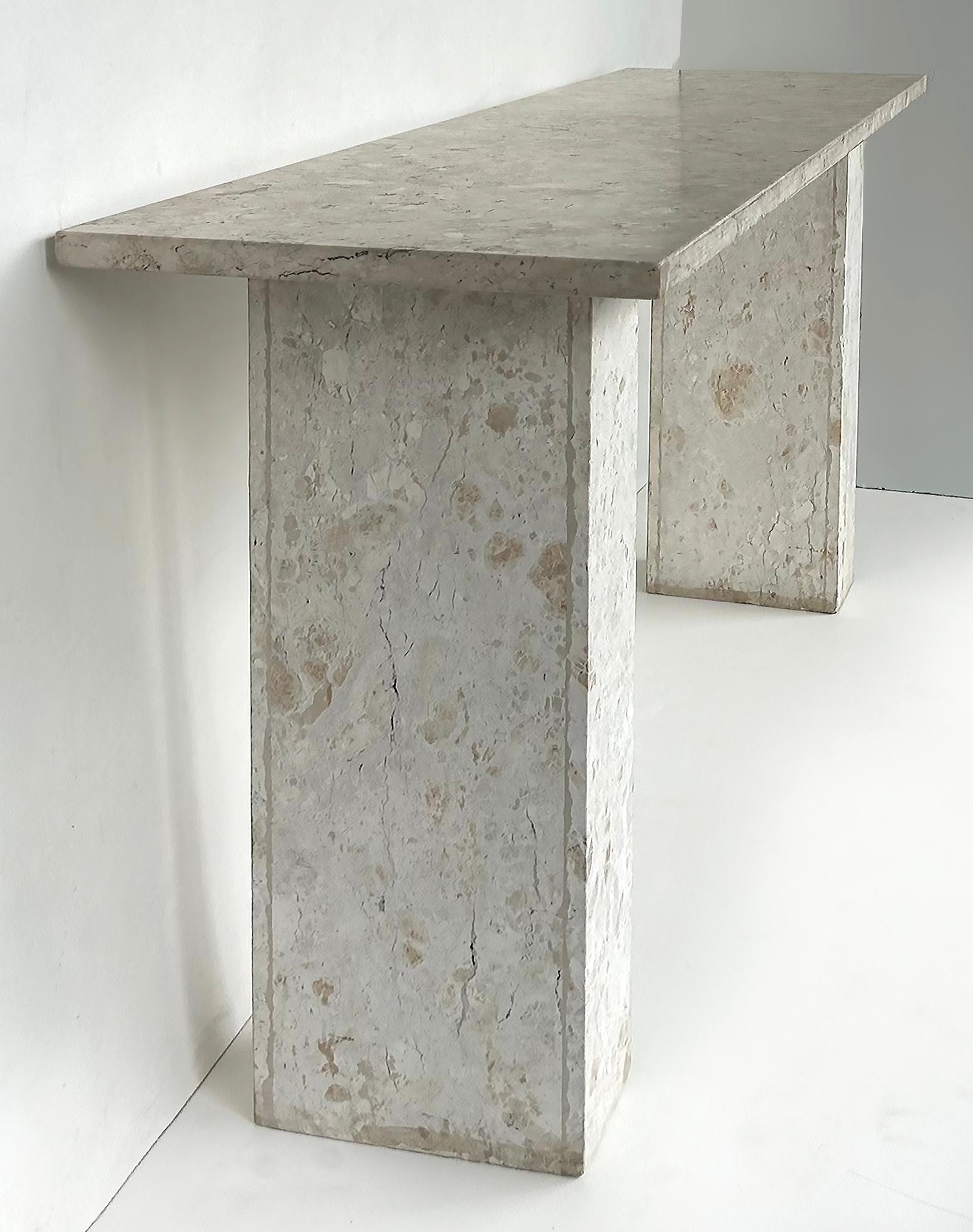 Brazilian Travertine Console Table by Architect and Designer Jorge Elias In Good Condition For Sale In Miami, FL