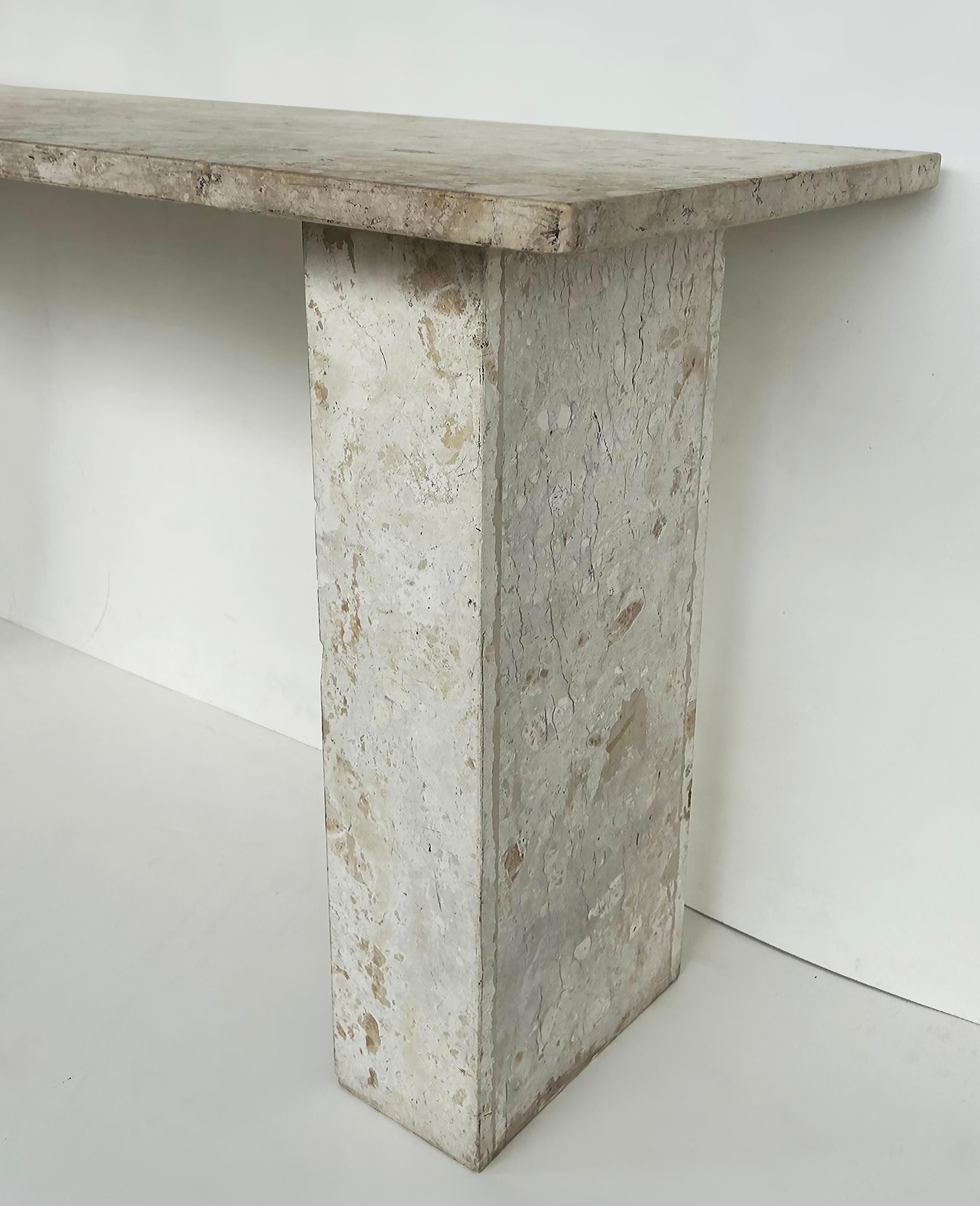 20th Century Brazilian Travertine Console Table by Architect and Designer Jorge Elias For Sale