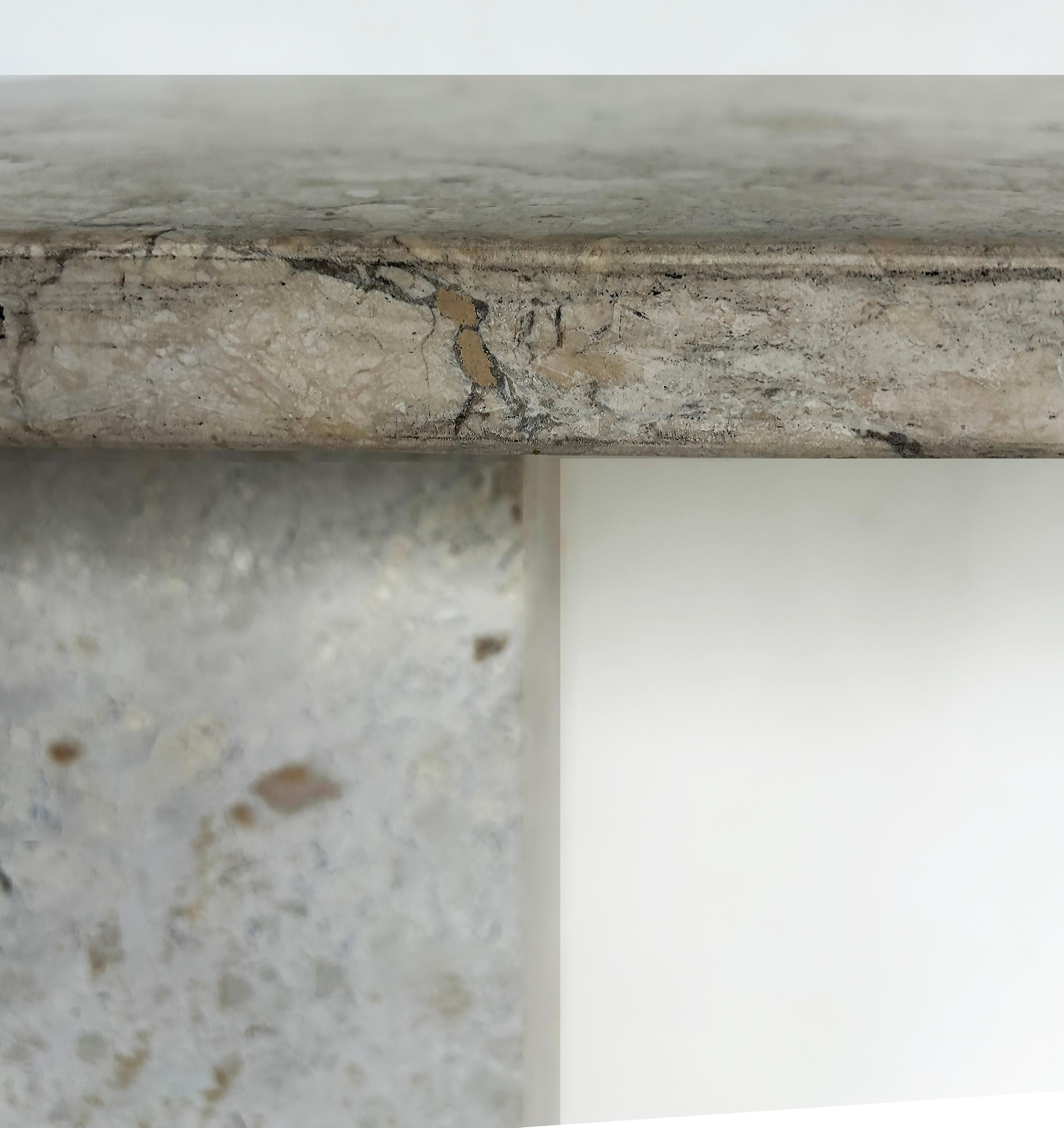 Brazilian Travertine Console Table by Architect and Designer Jorge Elias For Sale 1