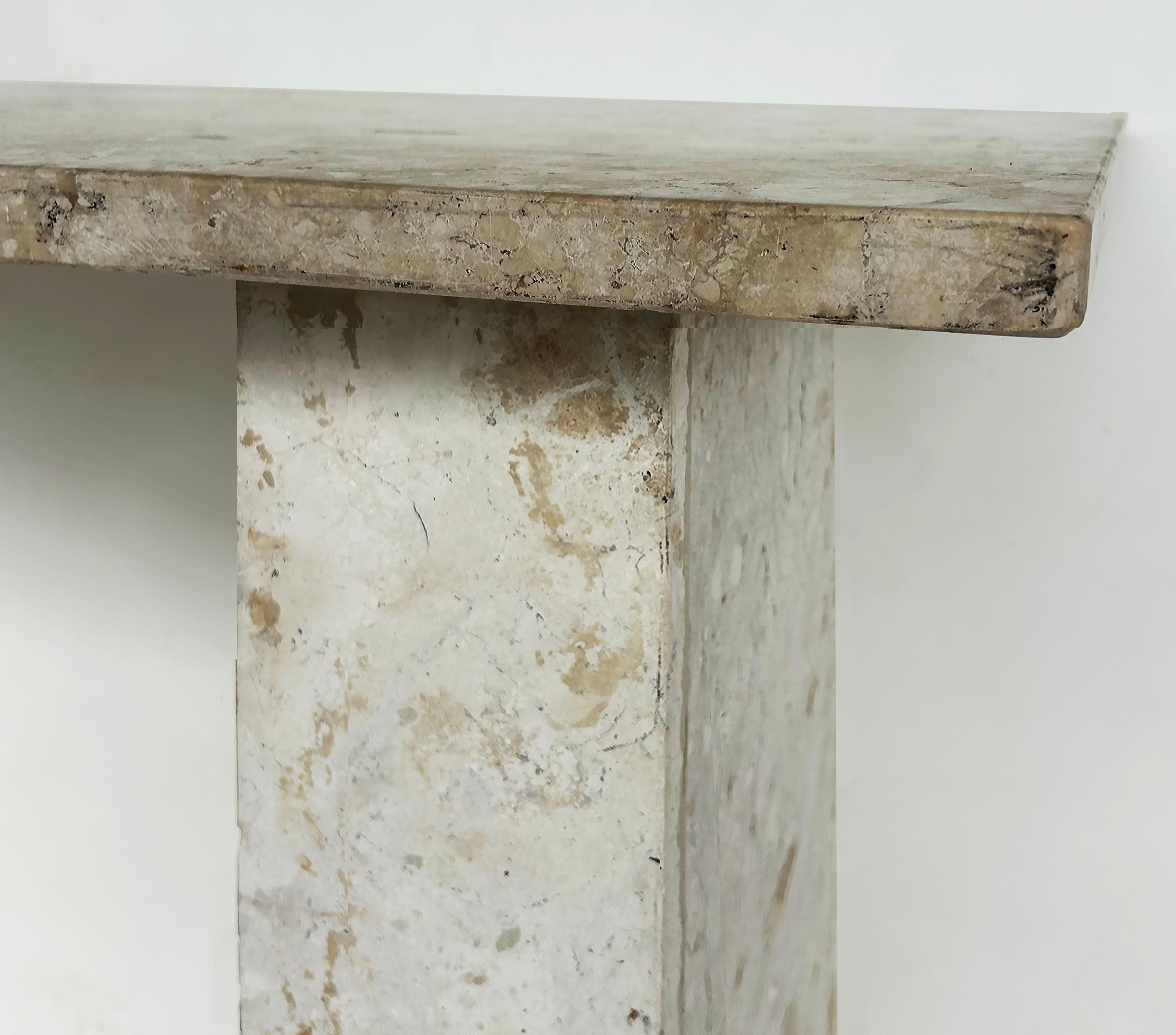 Brazilian Travertine Console Table by Architect and Designer Jorge Elias For Sale 2