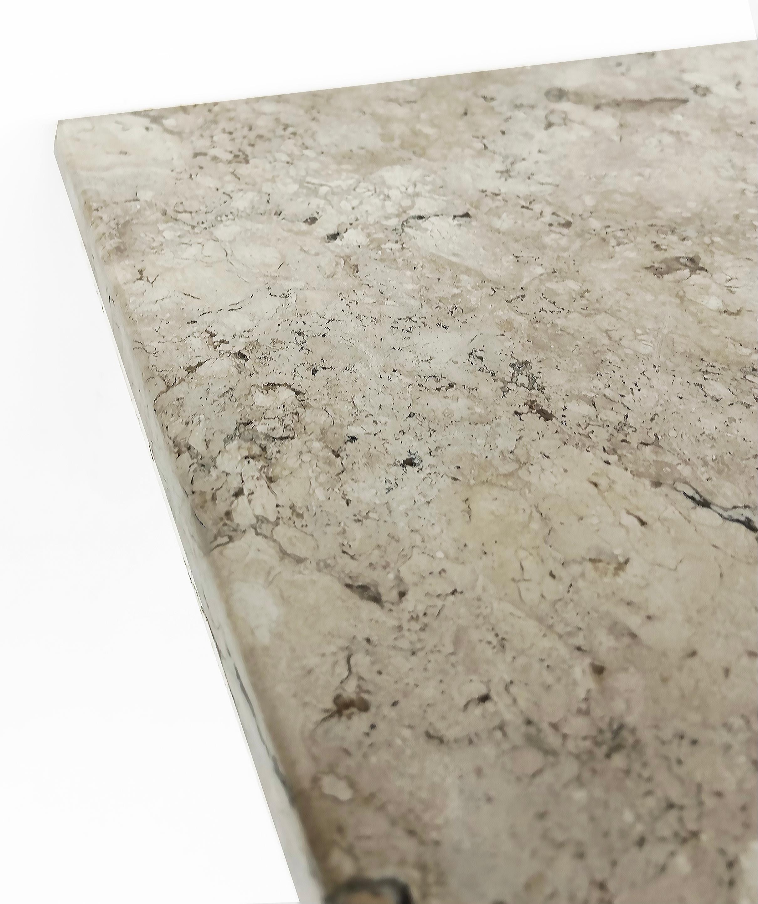 Brazilian Travertine Console Table by Architect and Designer Jorge Elias For Sale 4