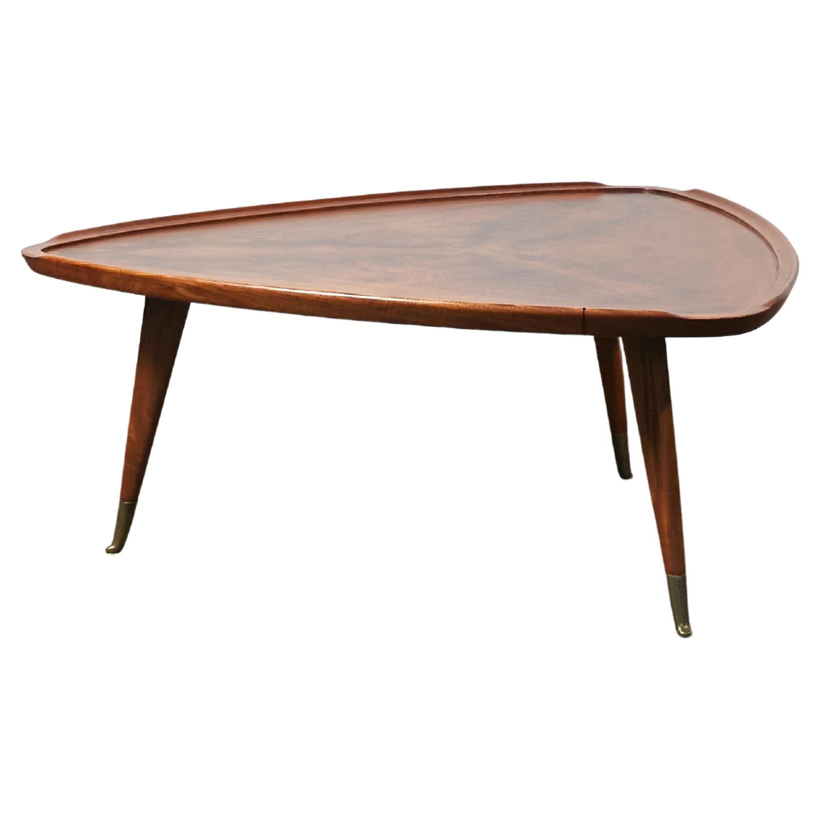 Brazilian Triangular Coffee Table in the Manner of Giuseppe Scapinelli For Sale
