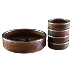 Brazilian tropical wood serving set by Jean Dobre for Tropic-Art, circa 1960