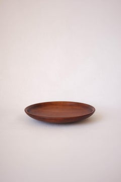Cuenco brasileño de madera maciza de imbuía torneada, década de los 70