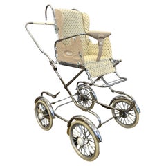 Brazilian Vintage Baby Stroller in chromed steel by Burigotto