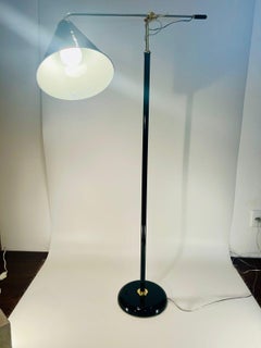 Brazilian vintage floor metal lamp polychrome with regulation circa 1970.